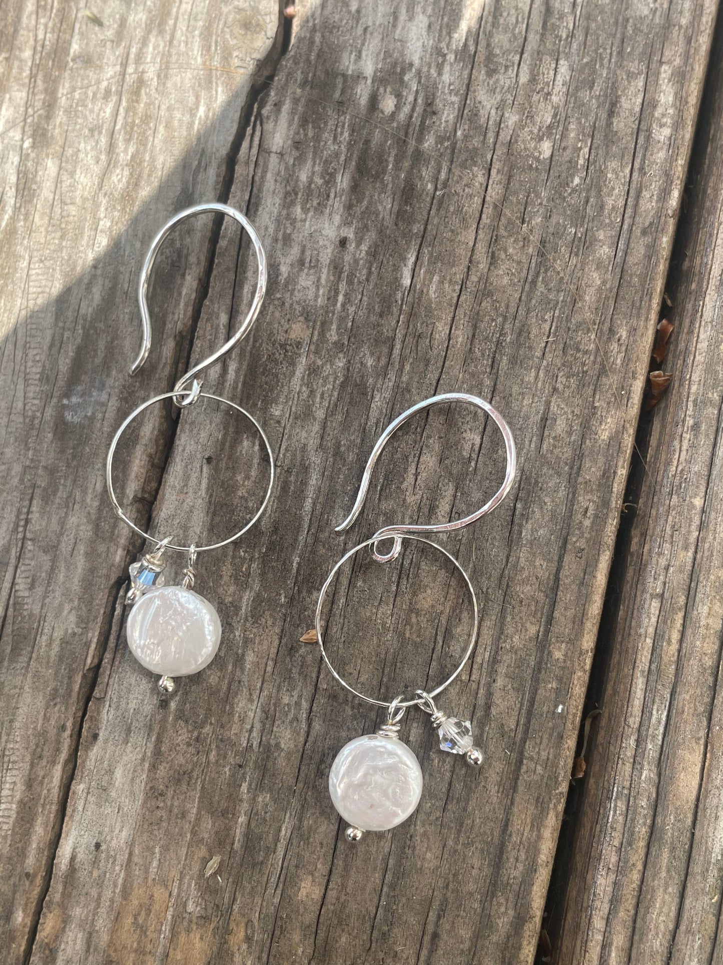 Coin Pearl hoop earrings