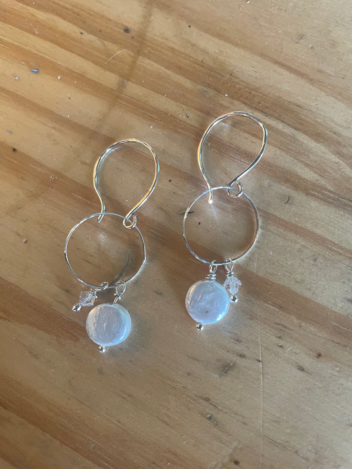 Coin Pearl hoop earrings
