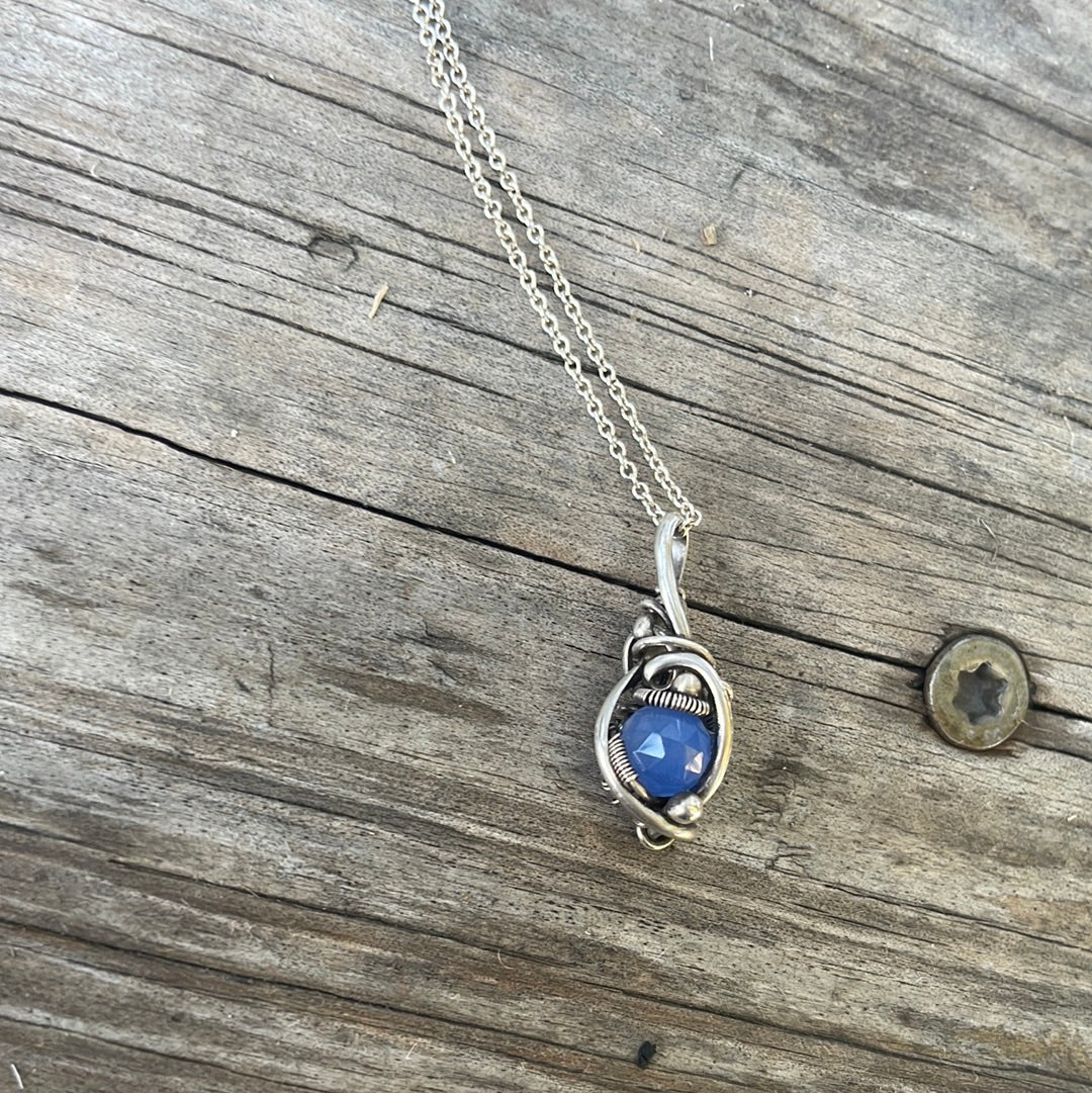 Blue lapis mini wire wrap