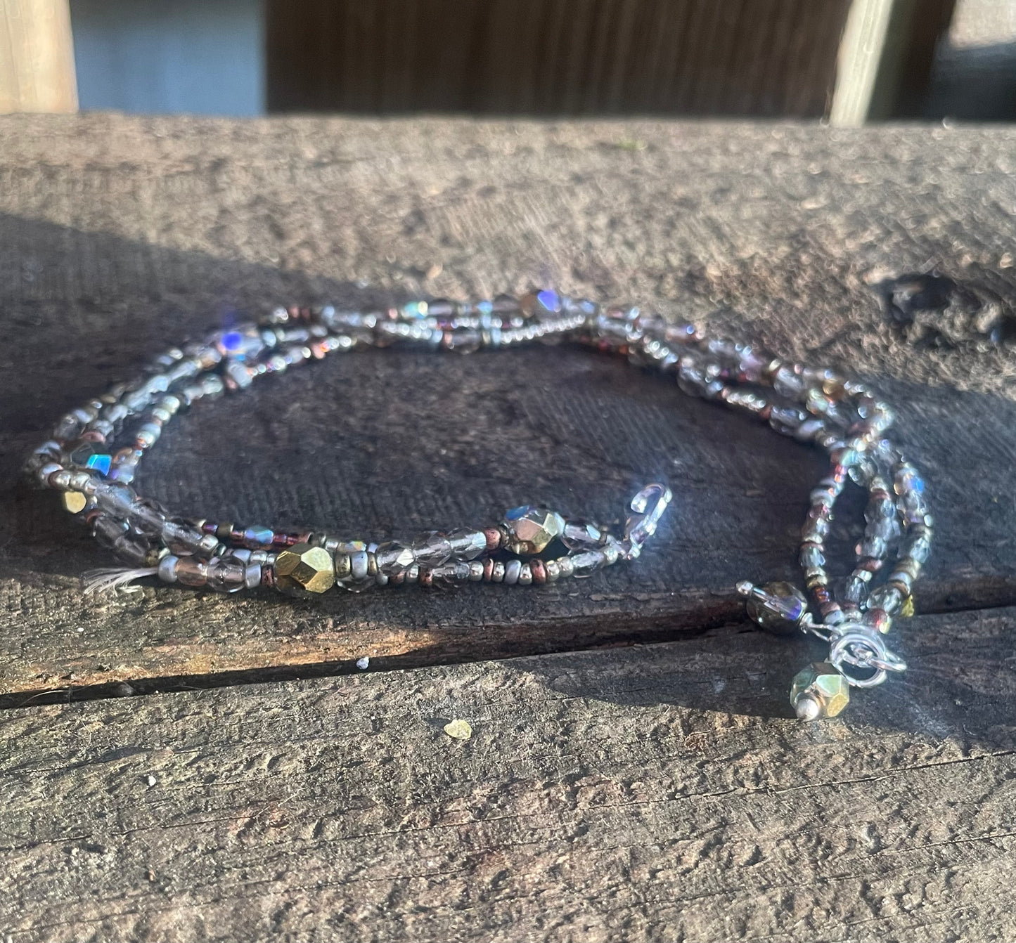 Triple beaded anklet