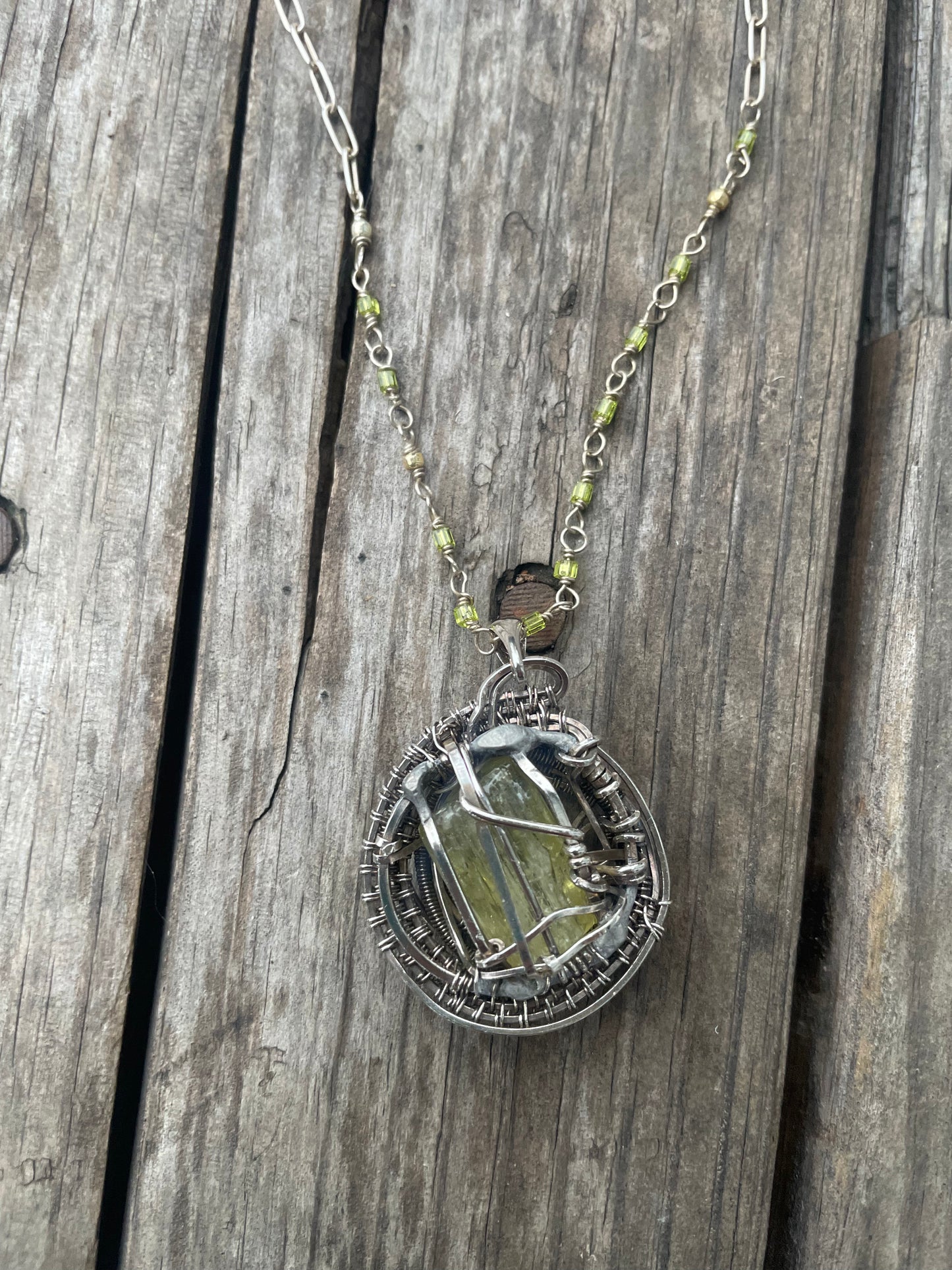 Green Tourmaline wire wrap
