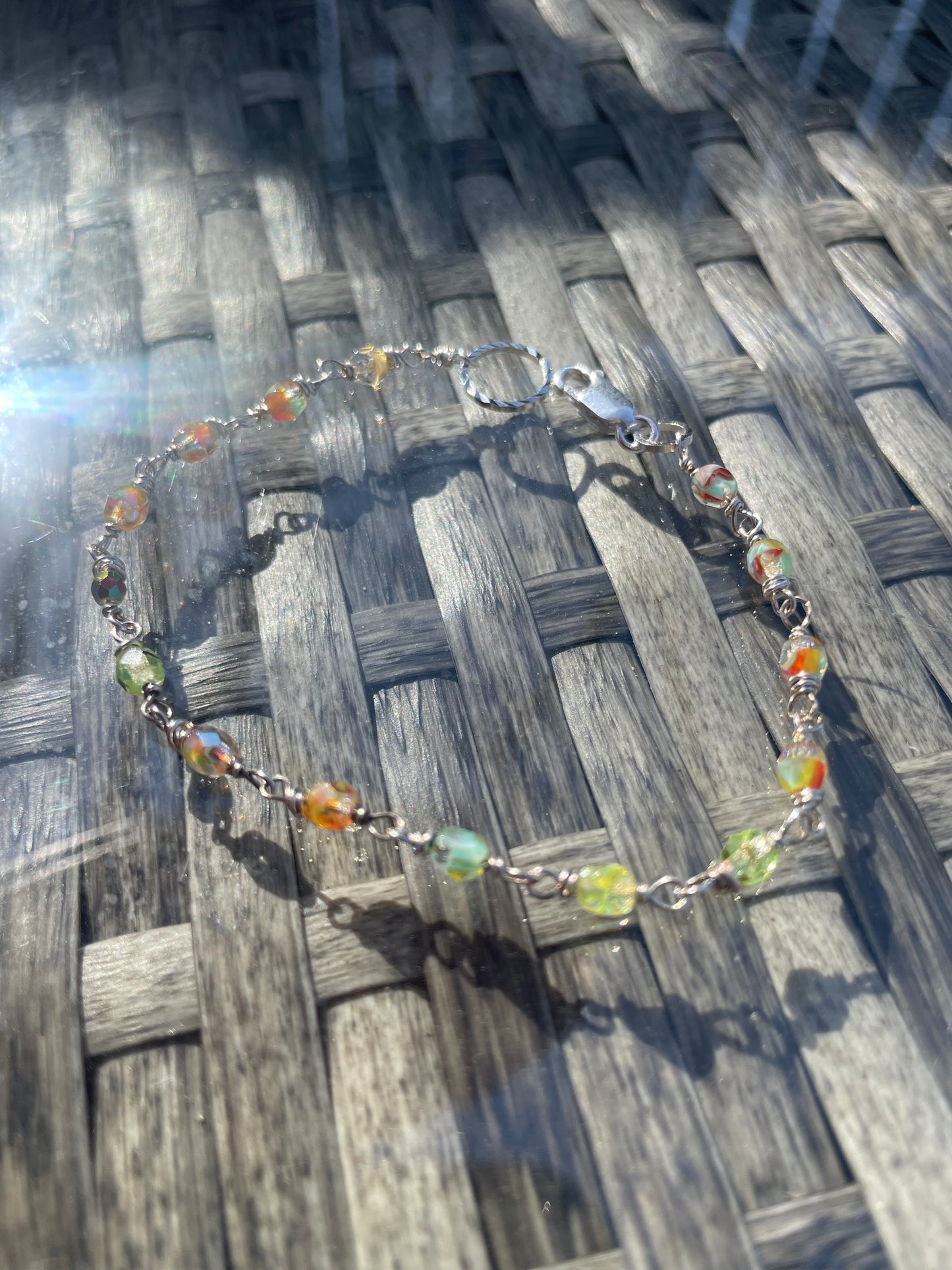 Glass beaded bracelet