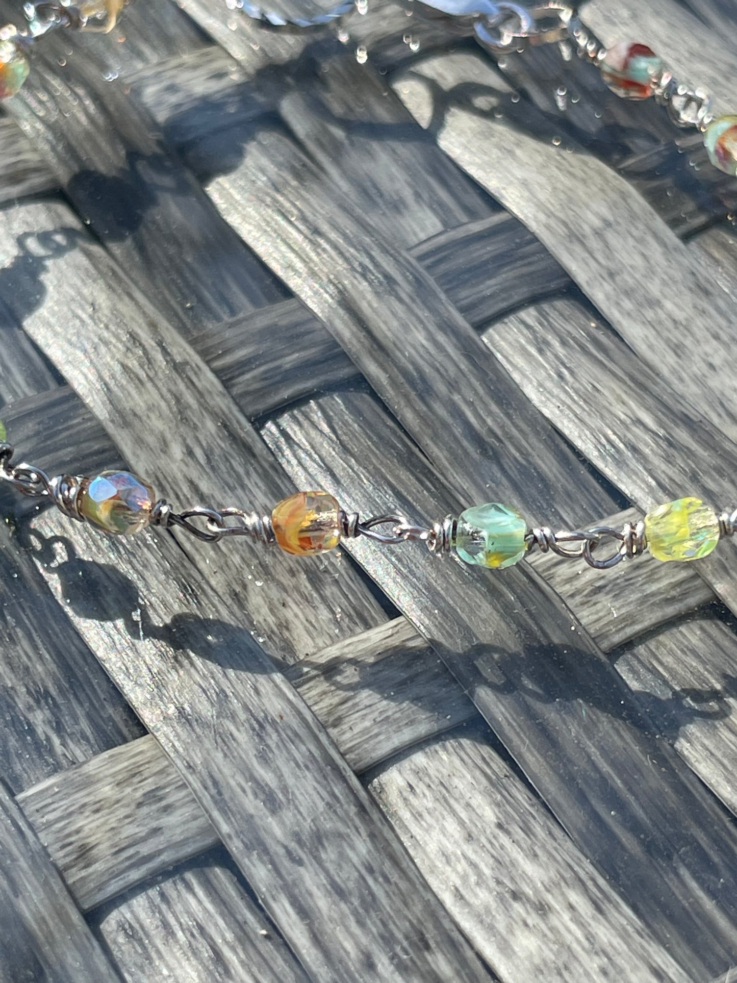 Glass beaded bracelet