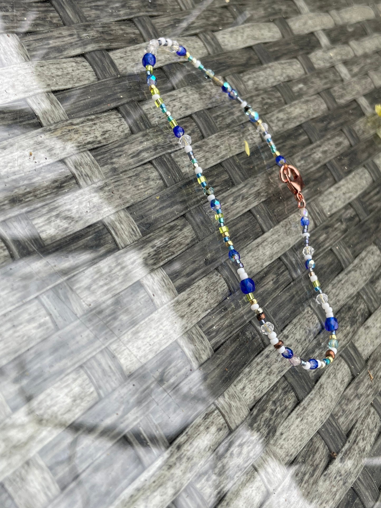 Cobalt Glass beaded Anklet