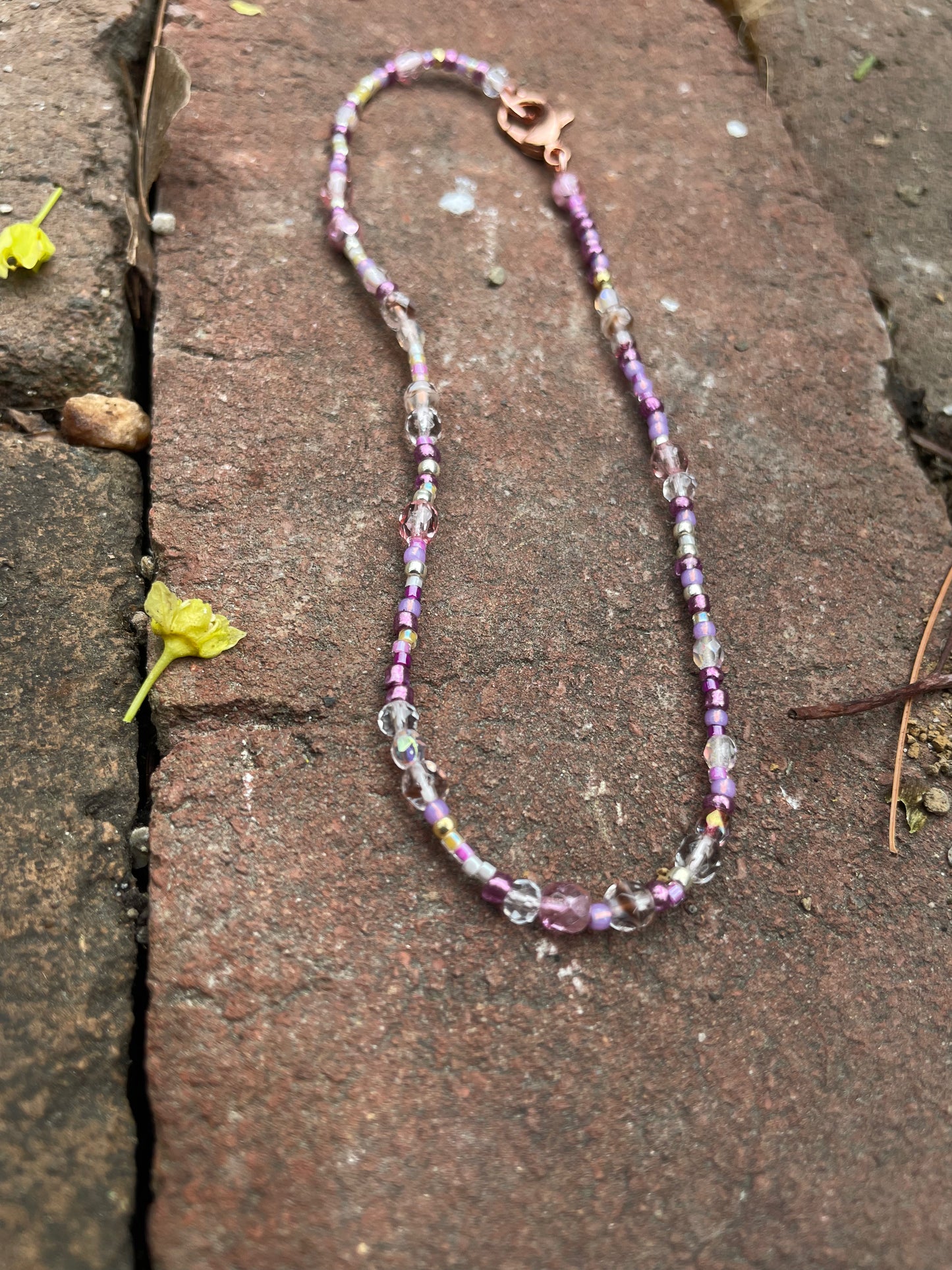 Pink Glass beaded Anklet