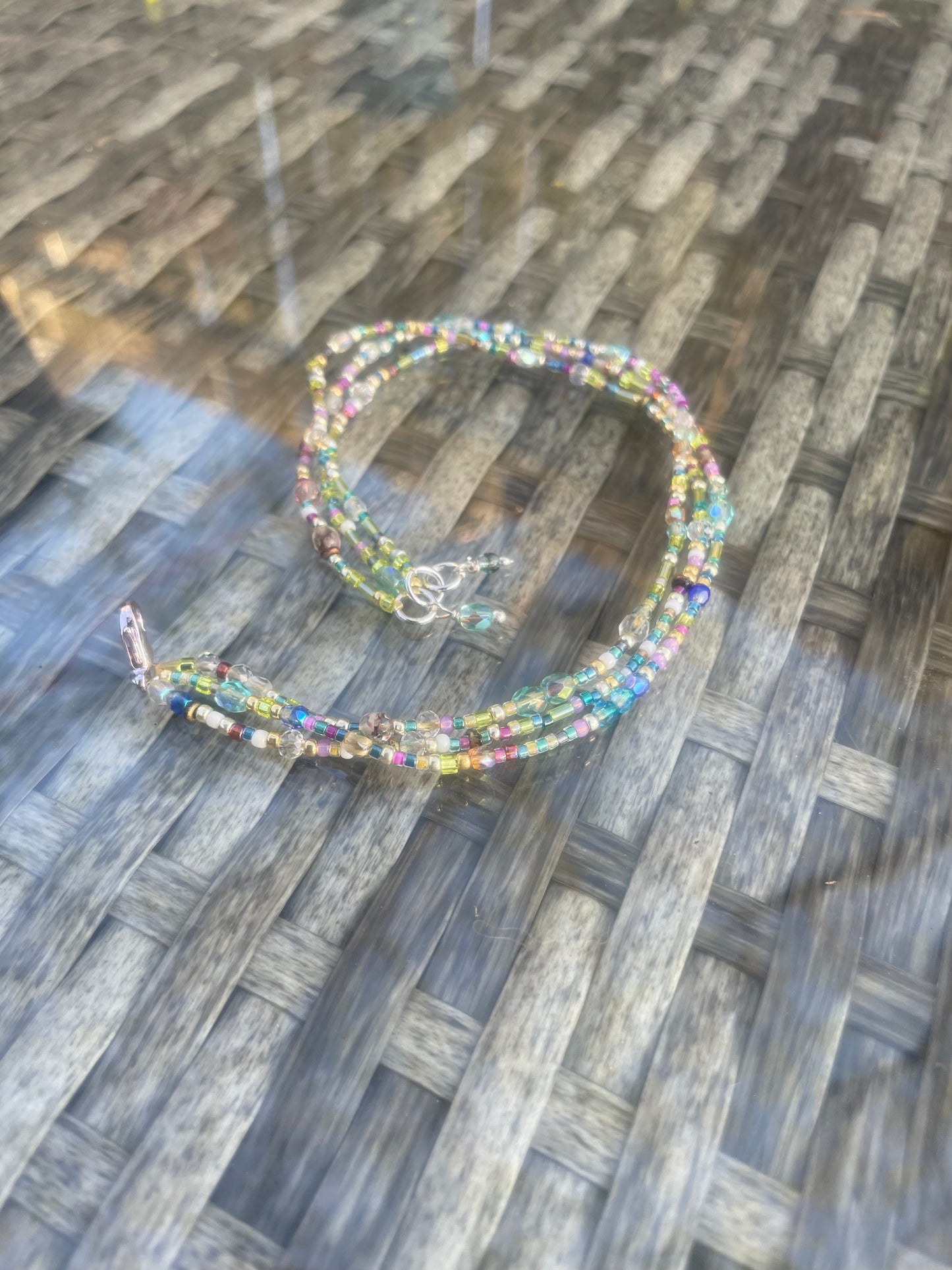 Triple beaded anklet
