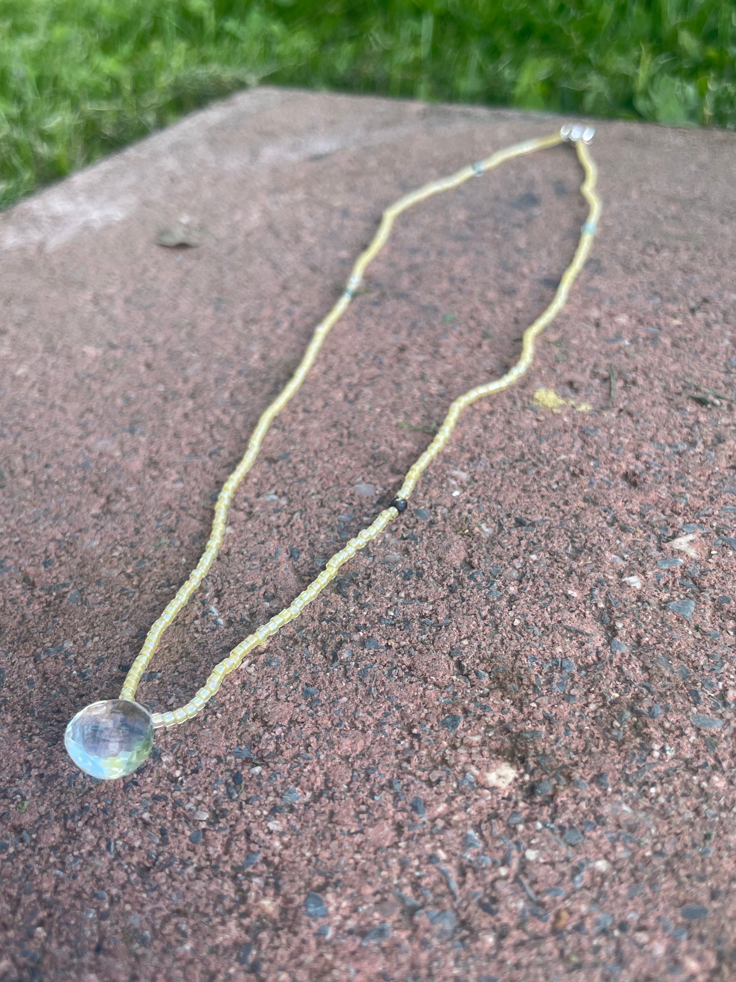 Yellow beaded Quartz necklace