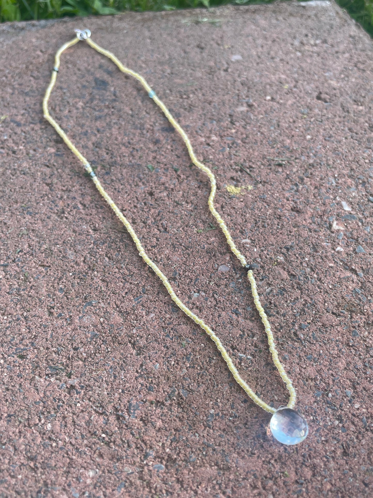 Yellow beaded Quartz necklace