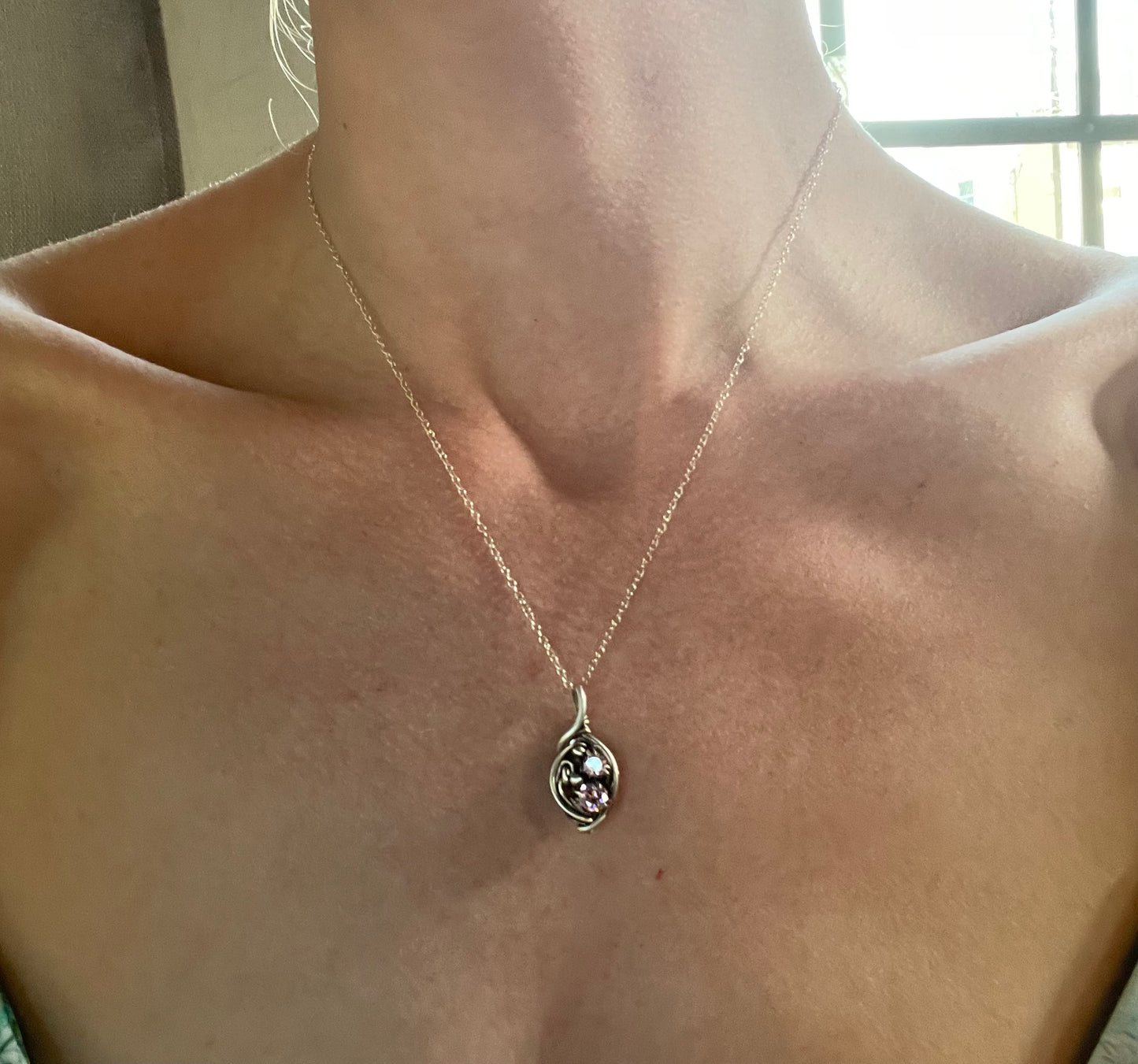 Pink faceted wire wrap