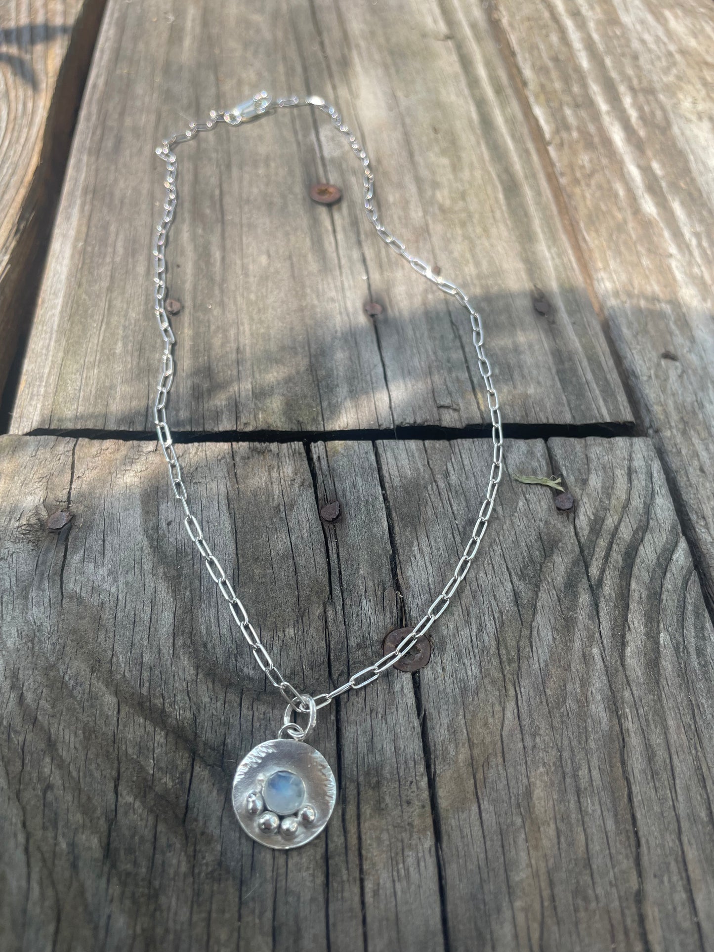 Rainbow moonstone necklace