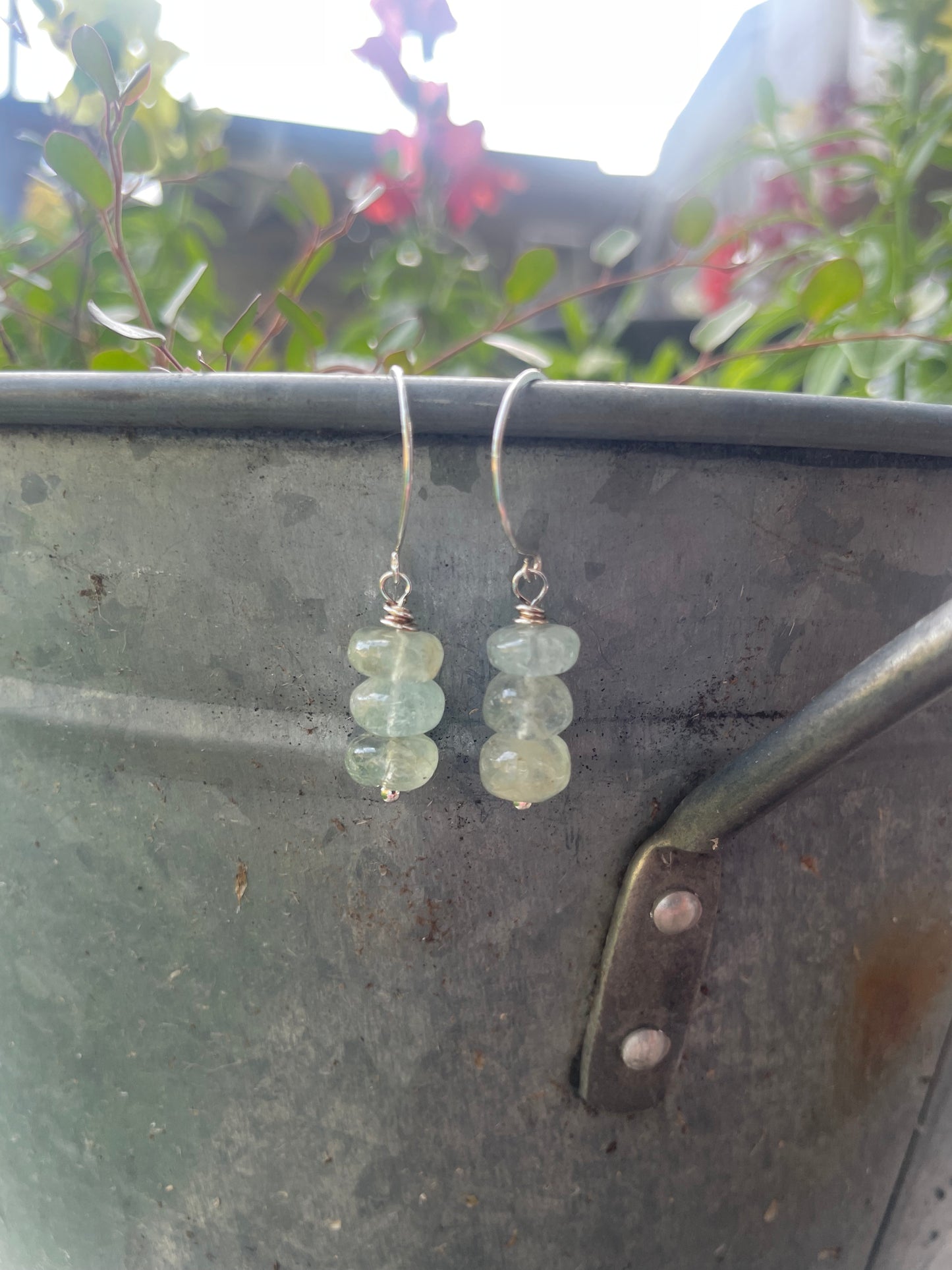 Aquamarine hook earrings