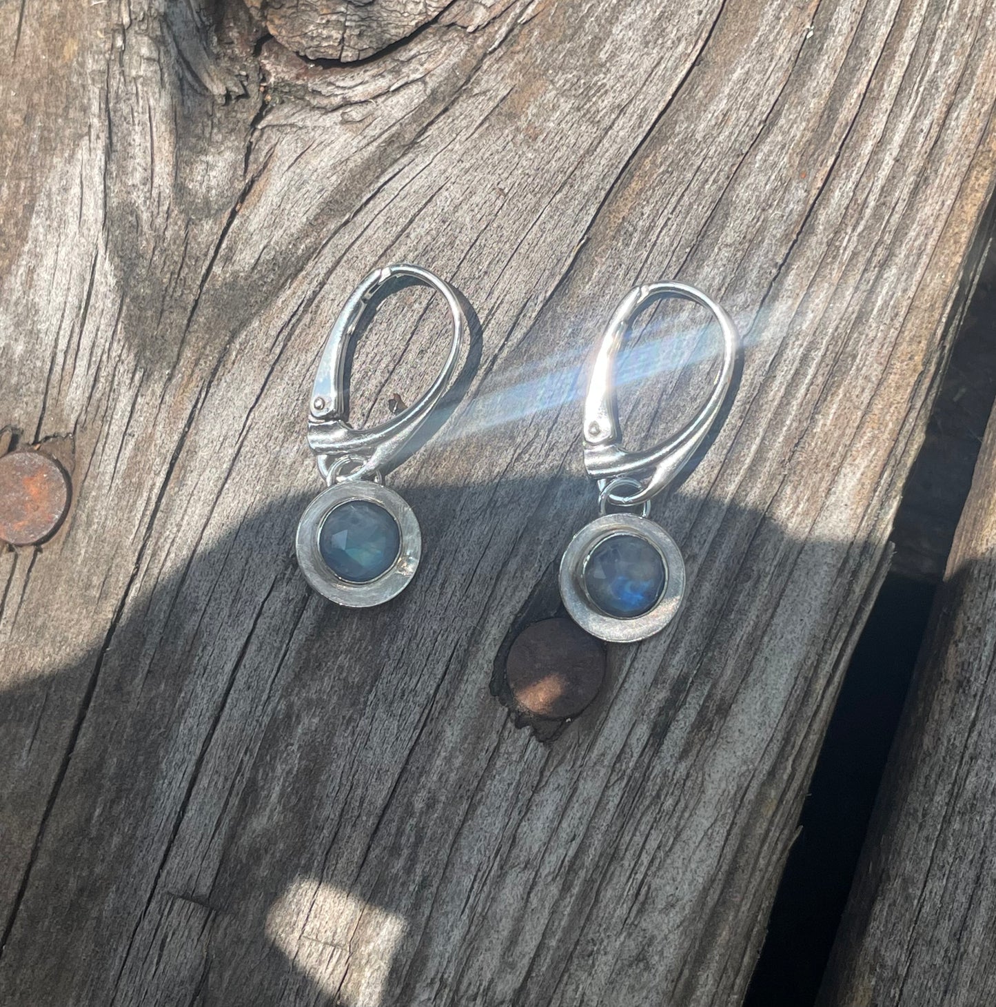 Rainbow moonstone earrings