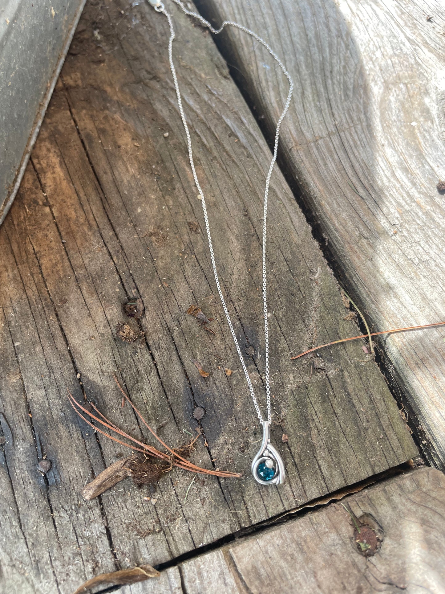 Micro Teal crystal wire wrap