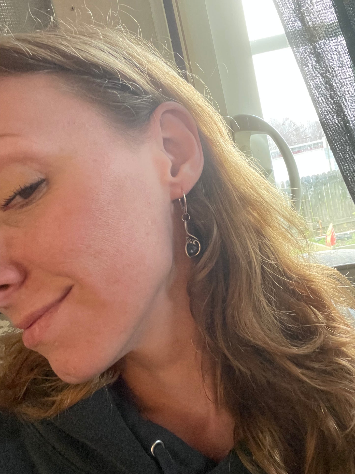 Blue kyanite wire wrapped earrings