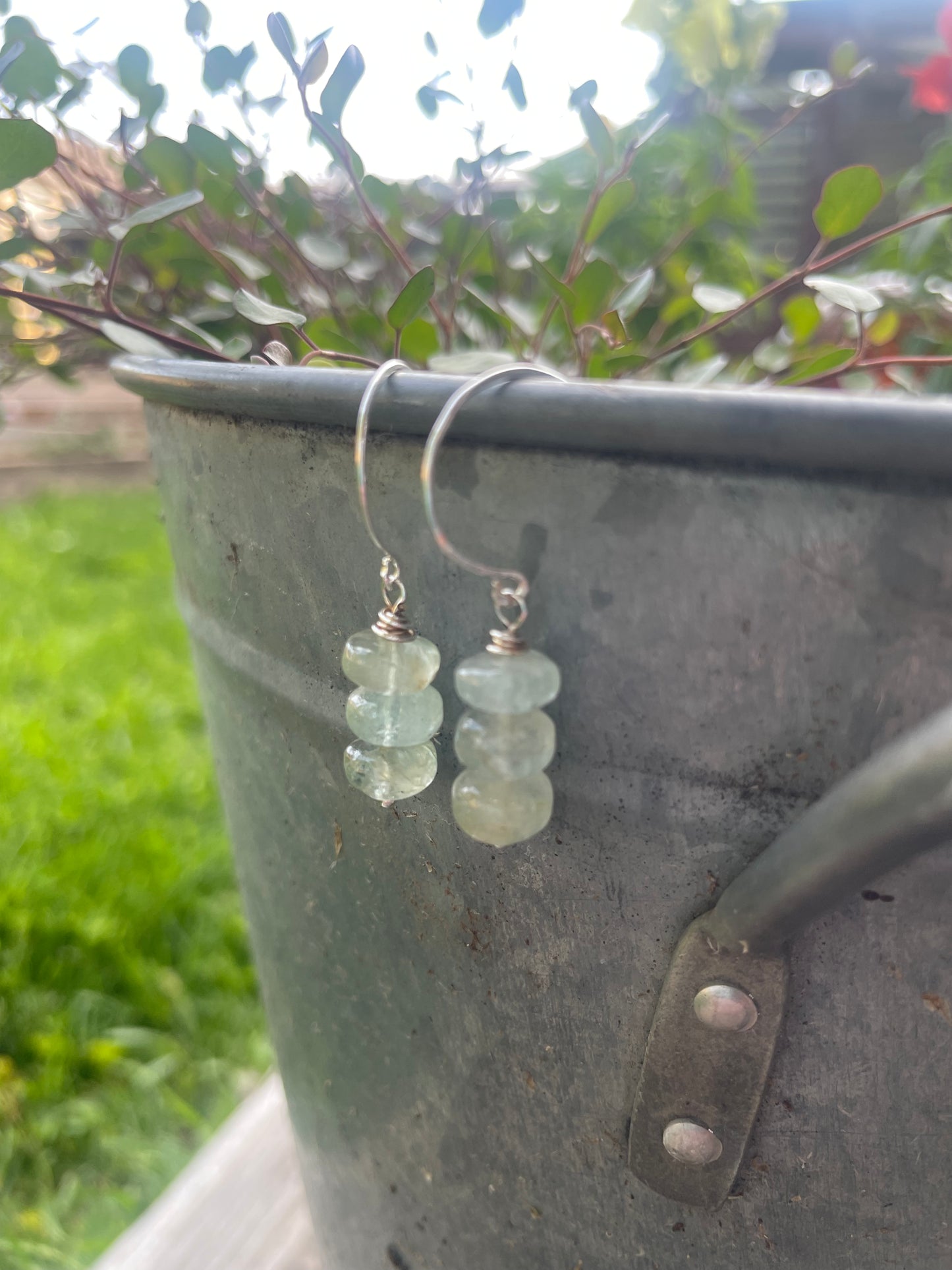 Aquamarine hook earrings