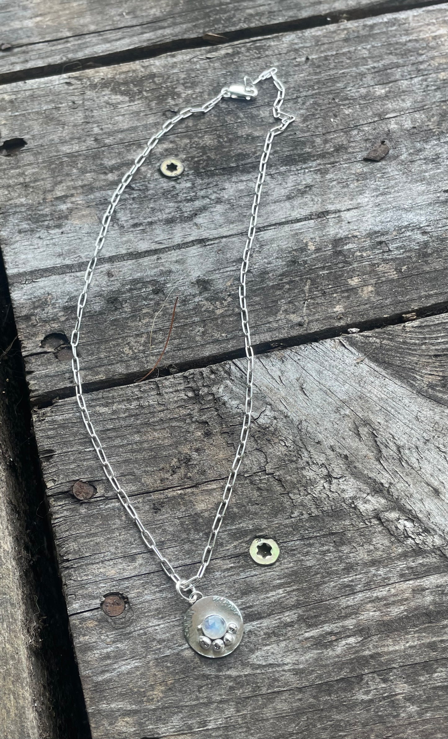 Rainbow moonstone necklace