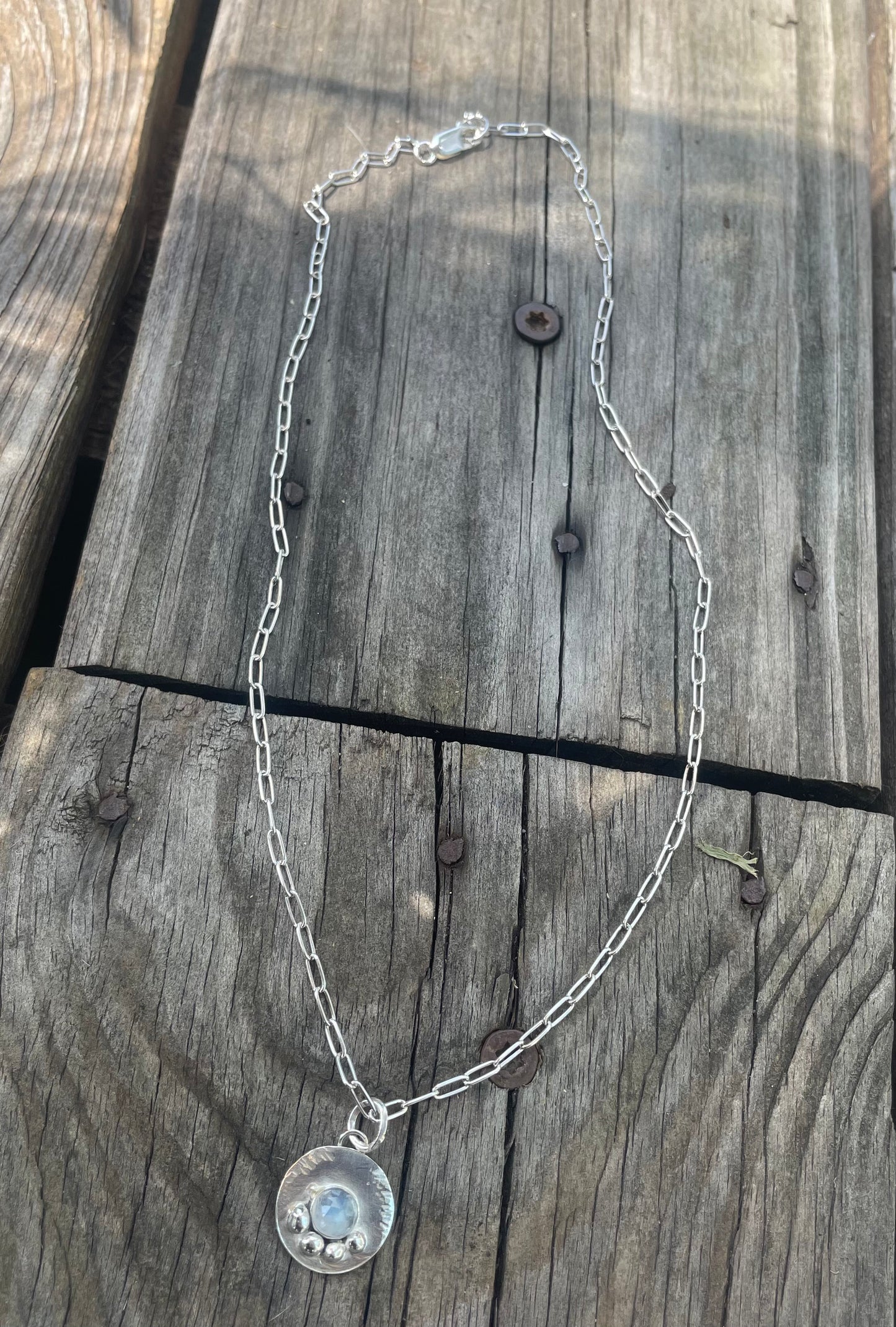 Rainbow moonstone necklace