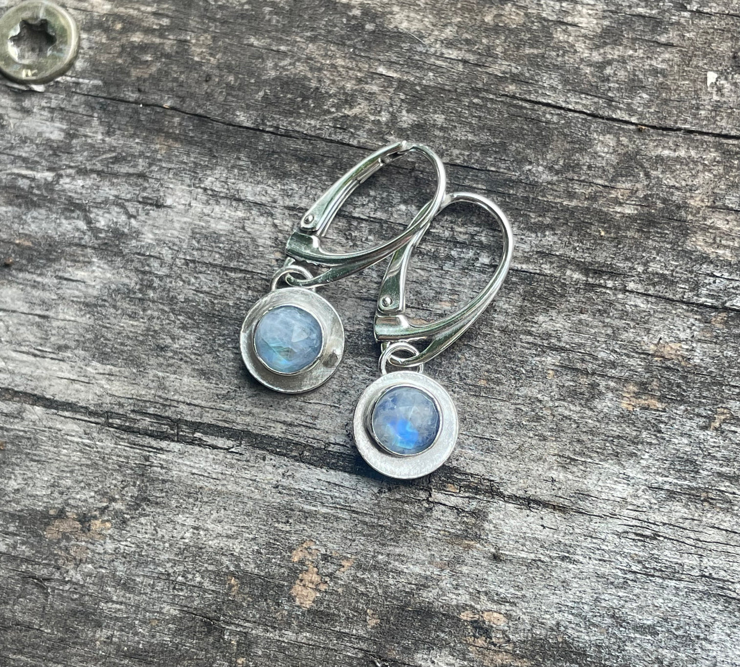 Rainbow moonstone earrings