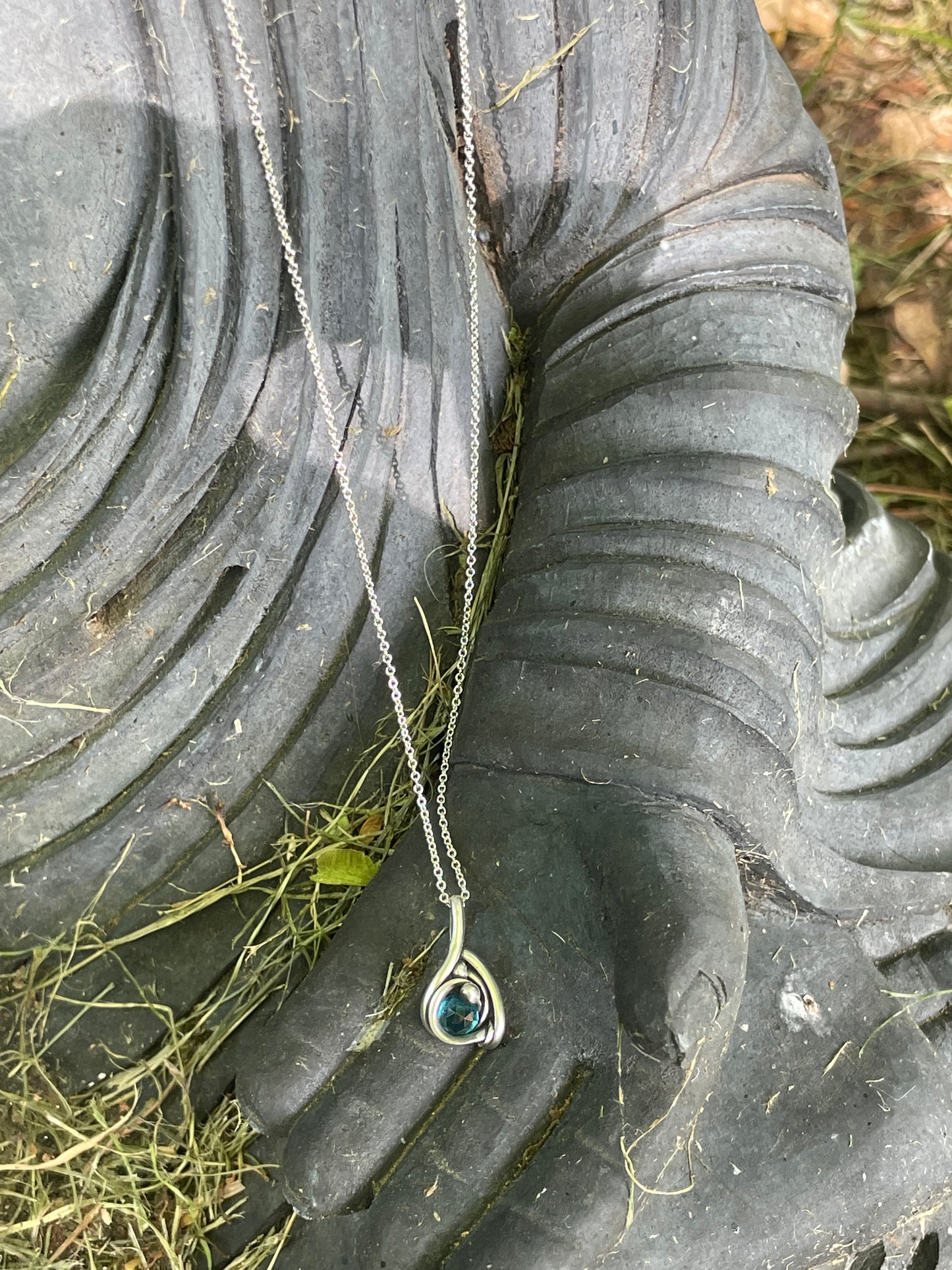 Micro Teal crystal wire wrap