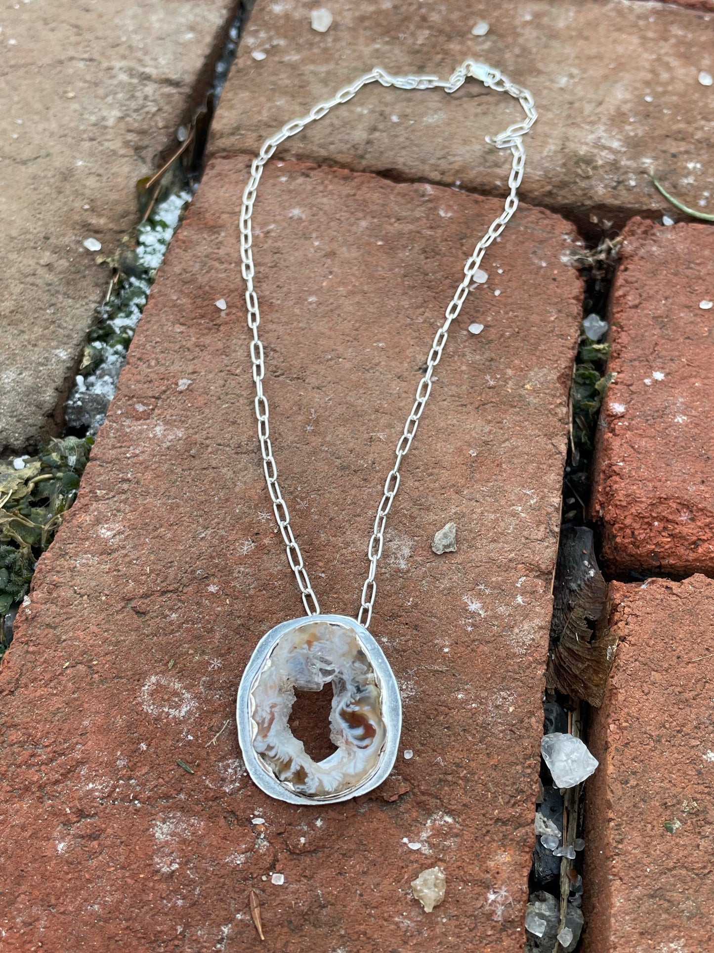 Oco geode bezel set necklace