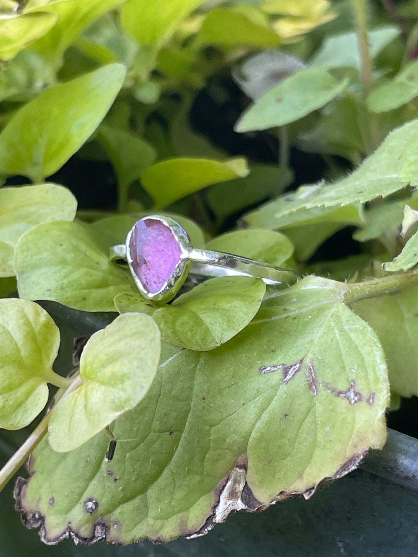 Pink Tourmaline Sterling silver ring
