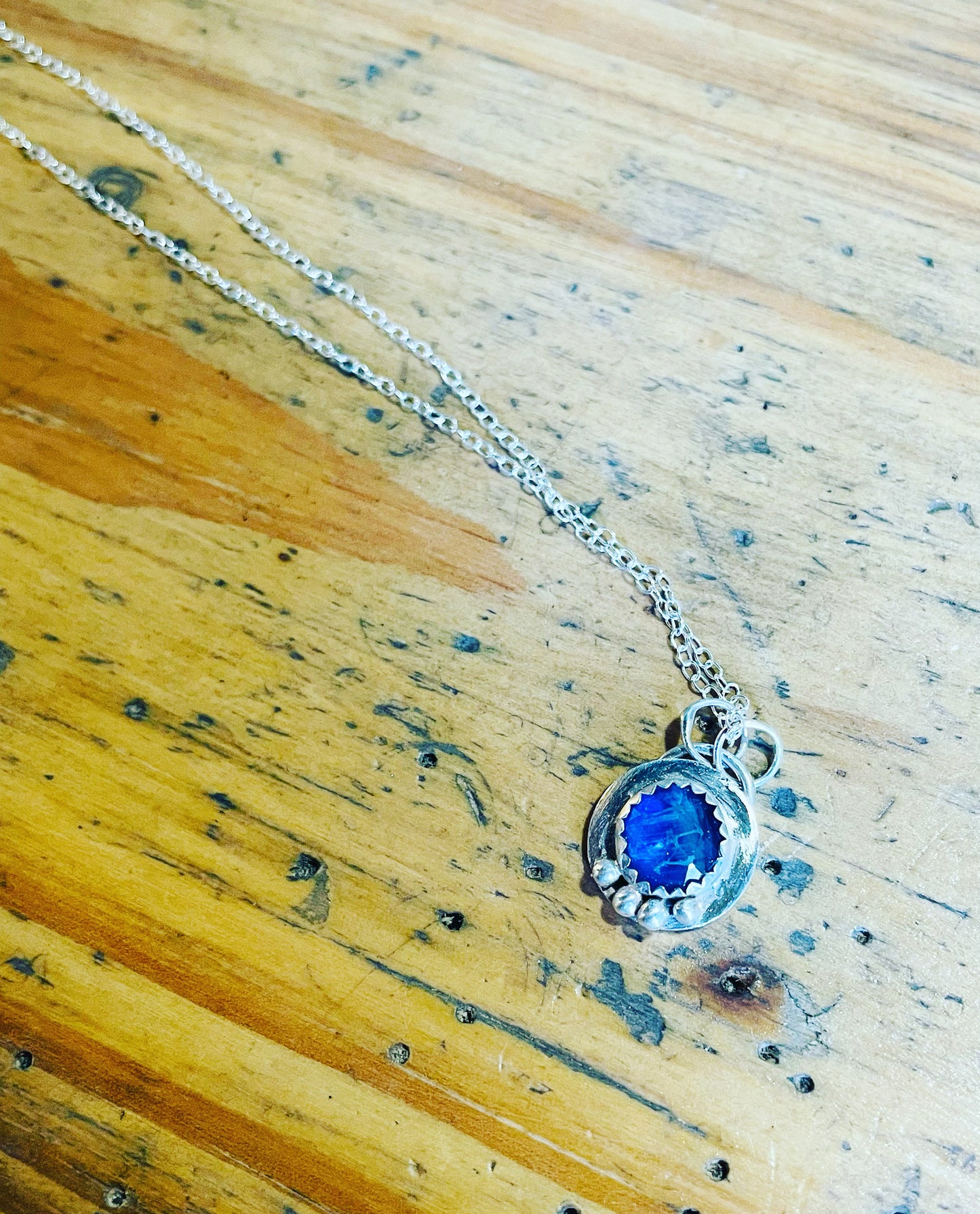 Blue kyanite necklace
