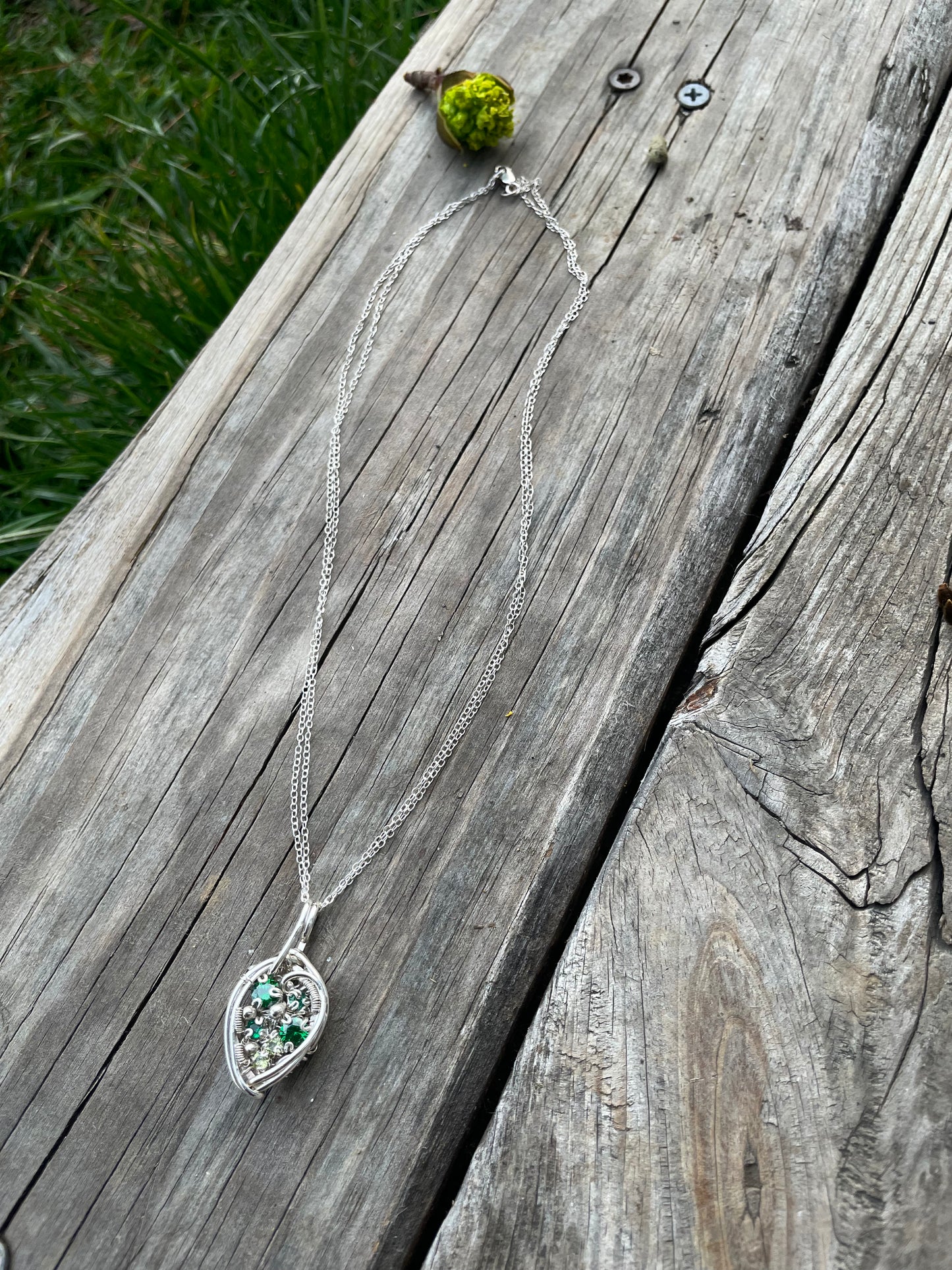 Faceted wire wrapped pendant