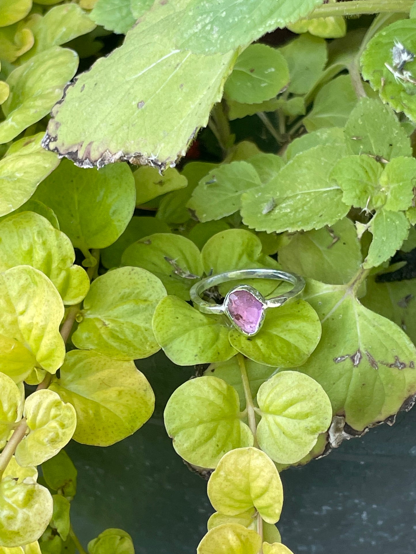 Pink Tourmaline Sterling silver ring