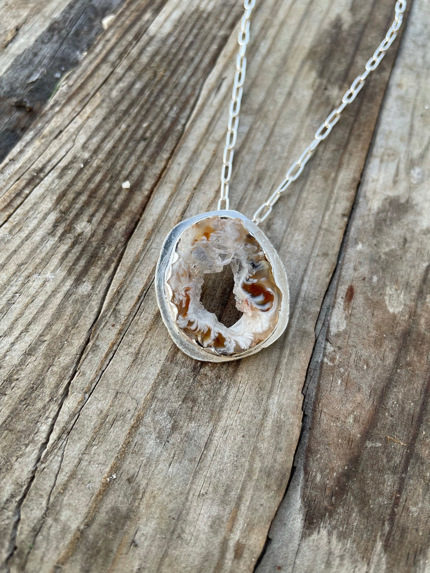 Oco geode bezel set necklace