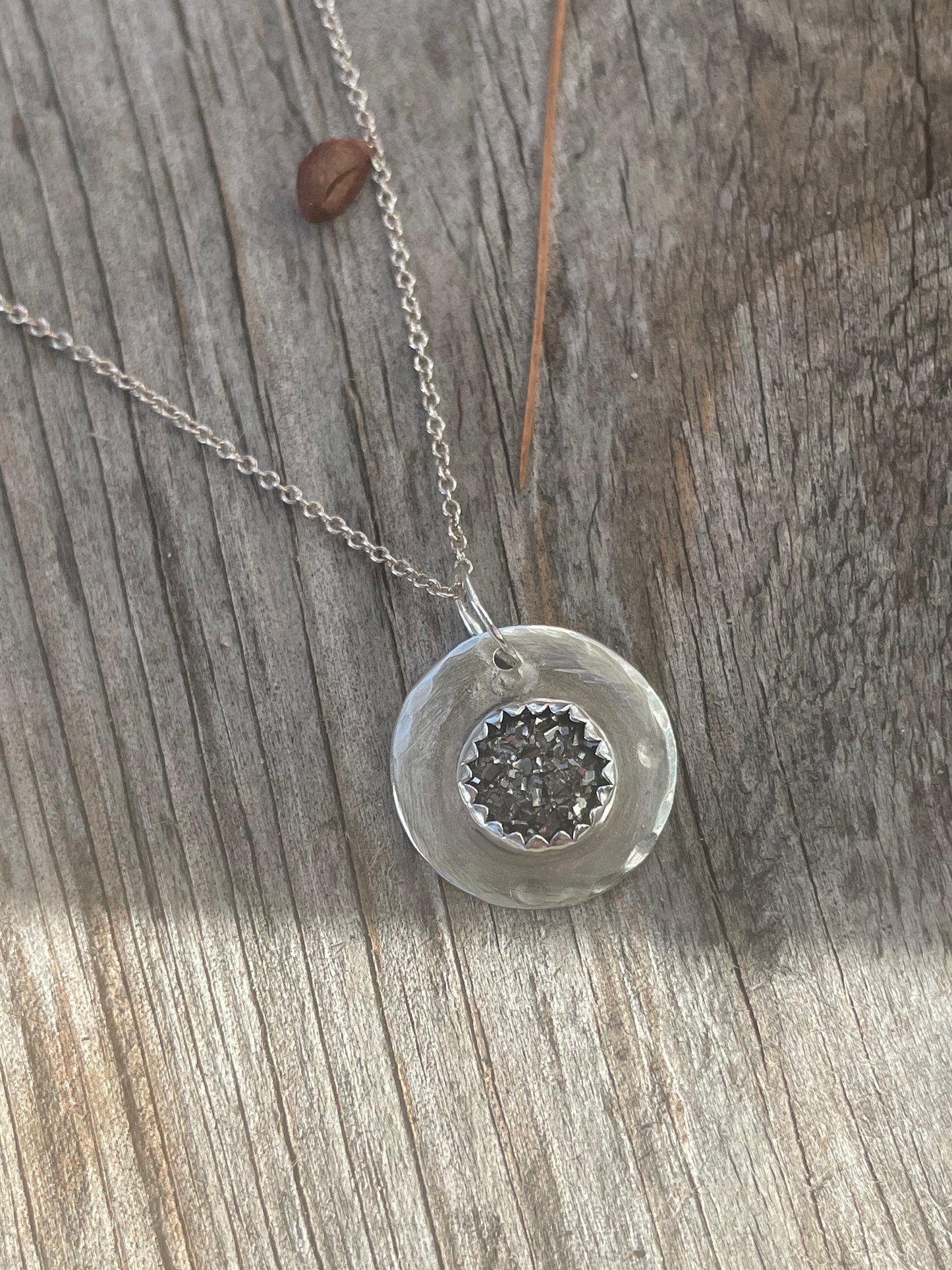 Geode medallion necklace
