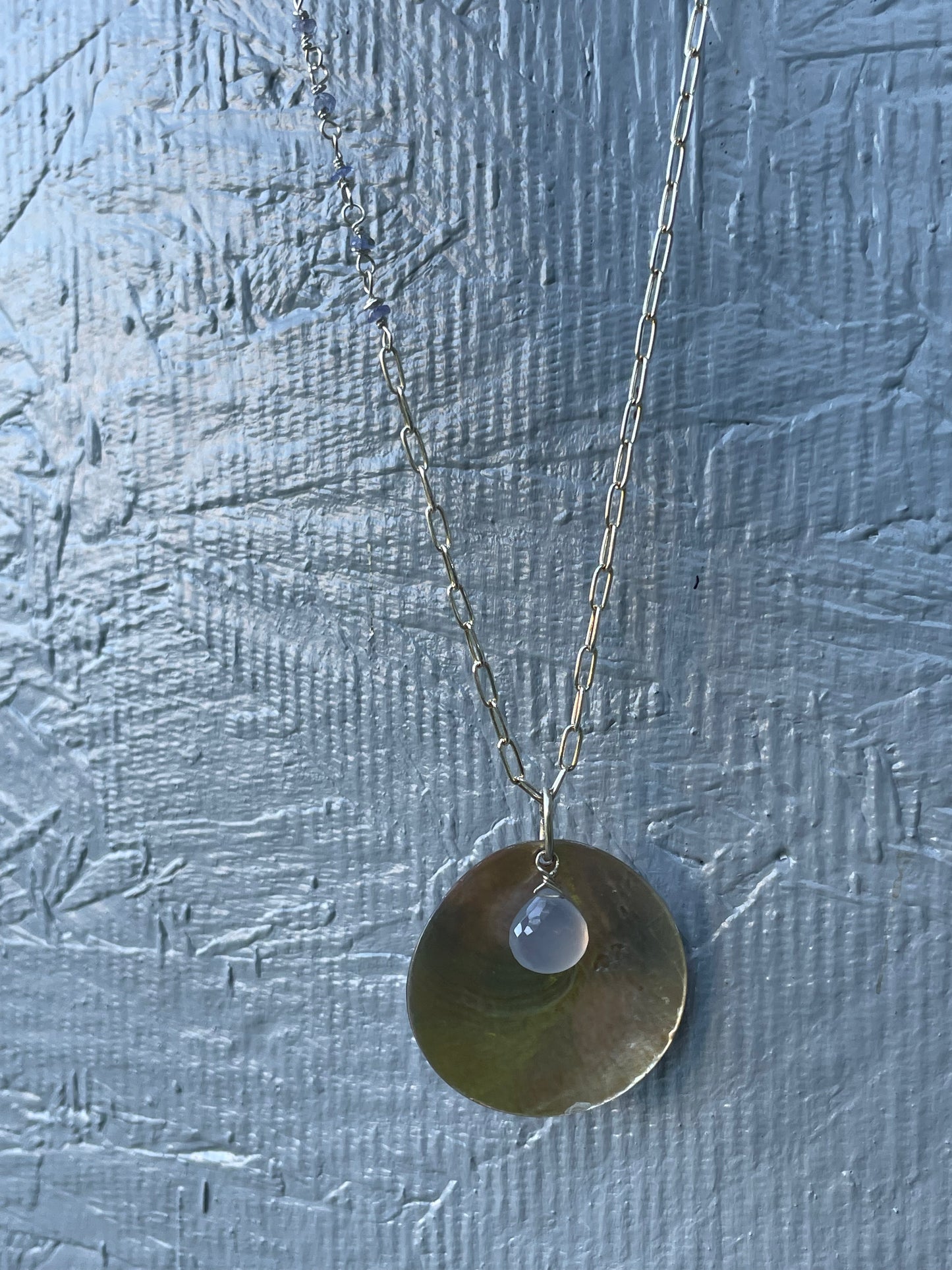 Mother of pearl chalcedony necklace