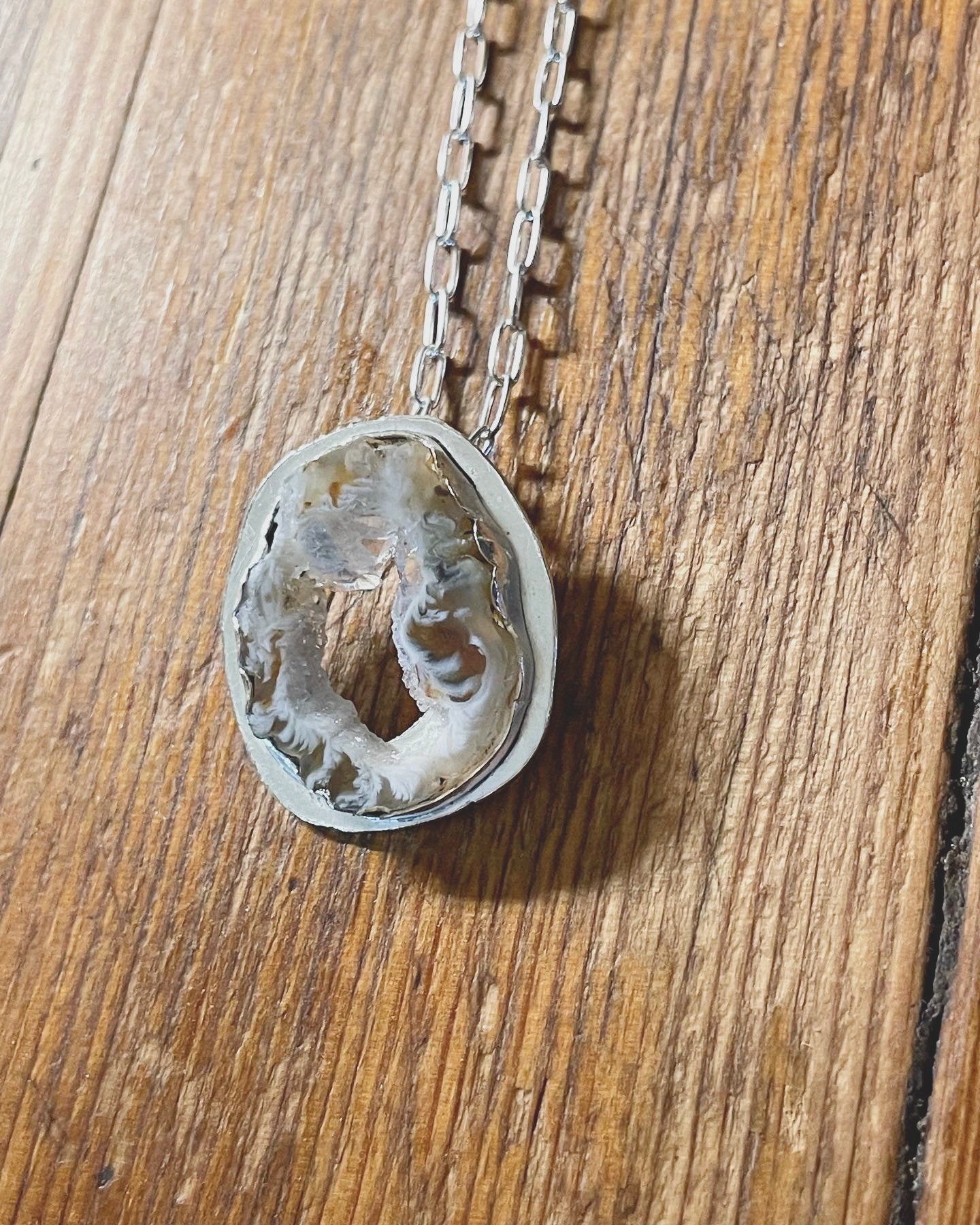 Oco geode bezel set necklace