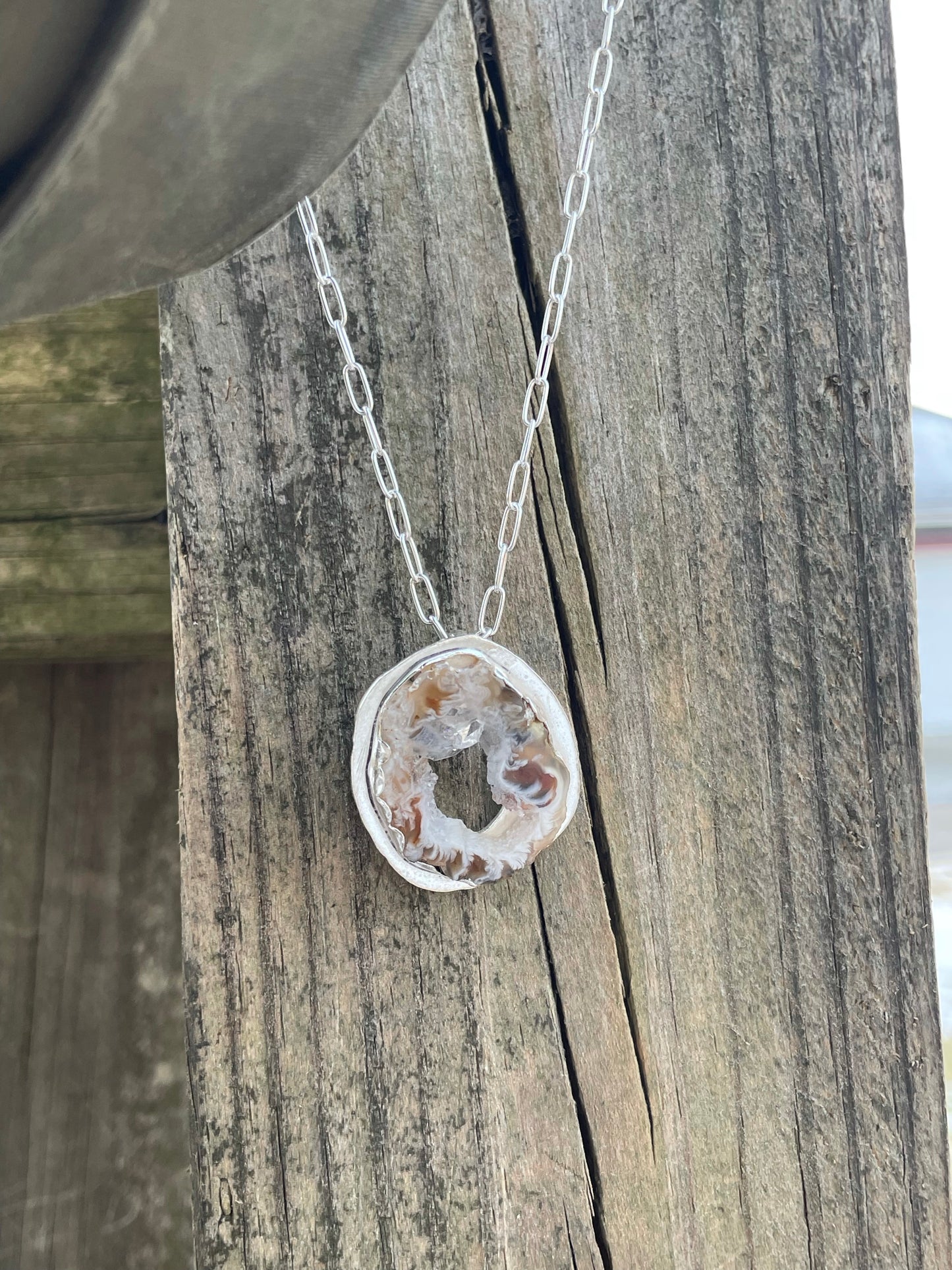Oco geode bezel set necklace