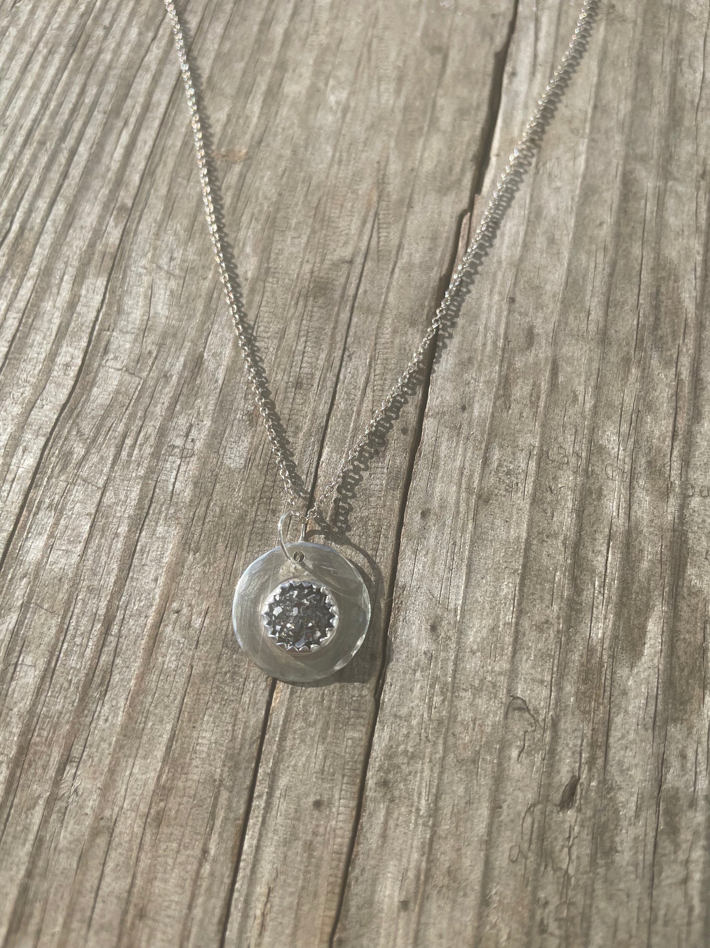 Geode medallion necklace