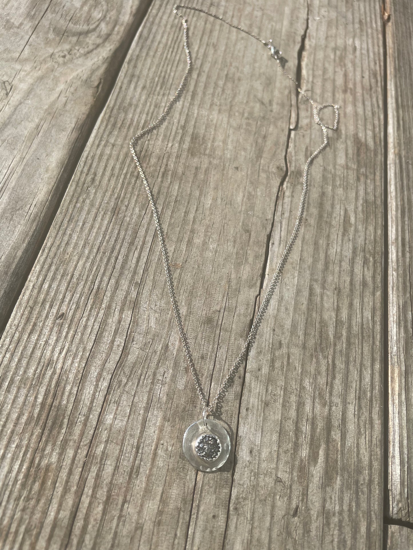 Geode medallion necklace