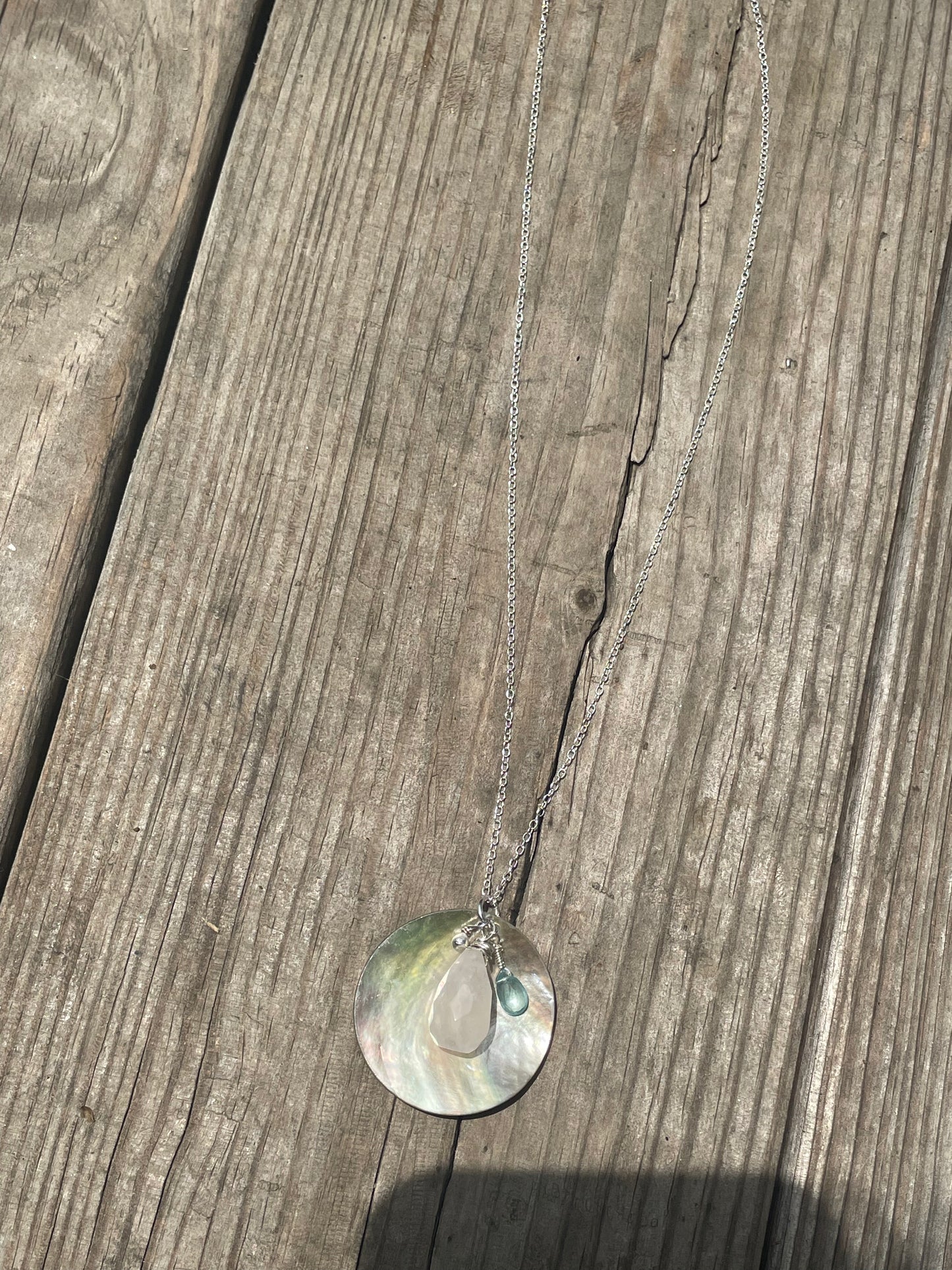 Mother of Pearl, Rose Quartz necklace