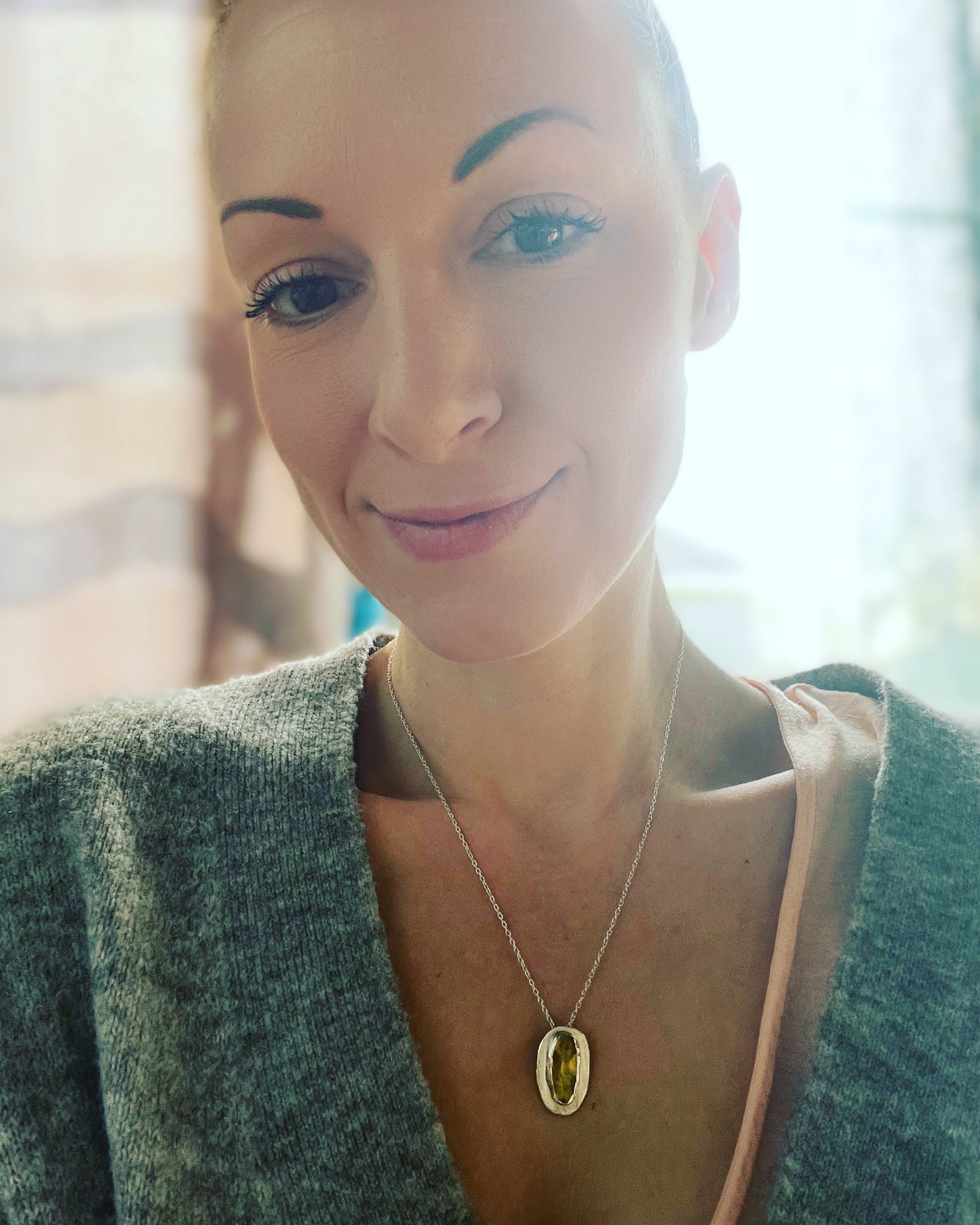 Organic Green Tourmaline Necklace