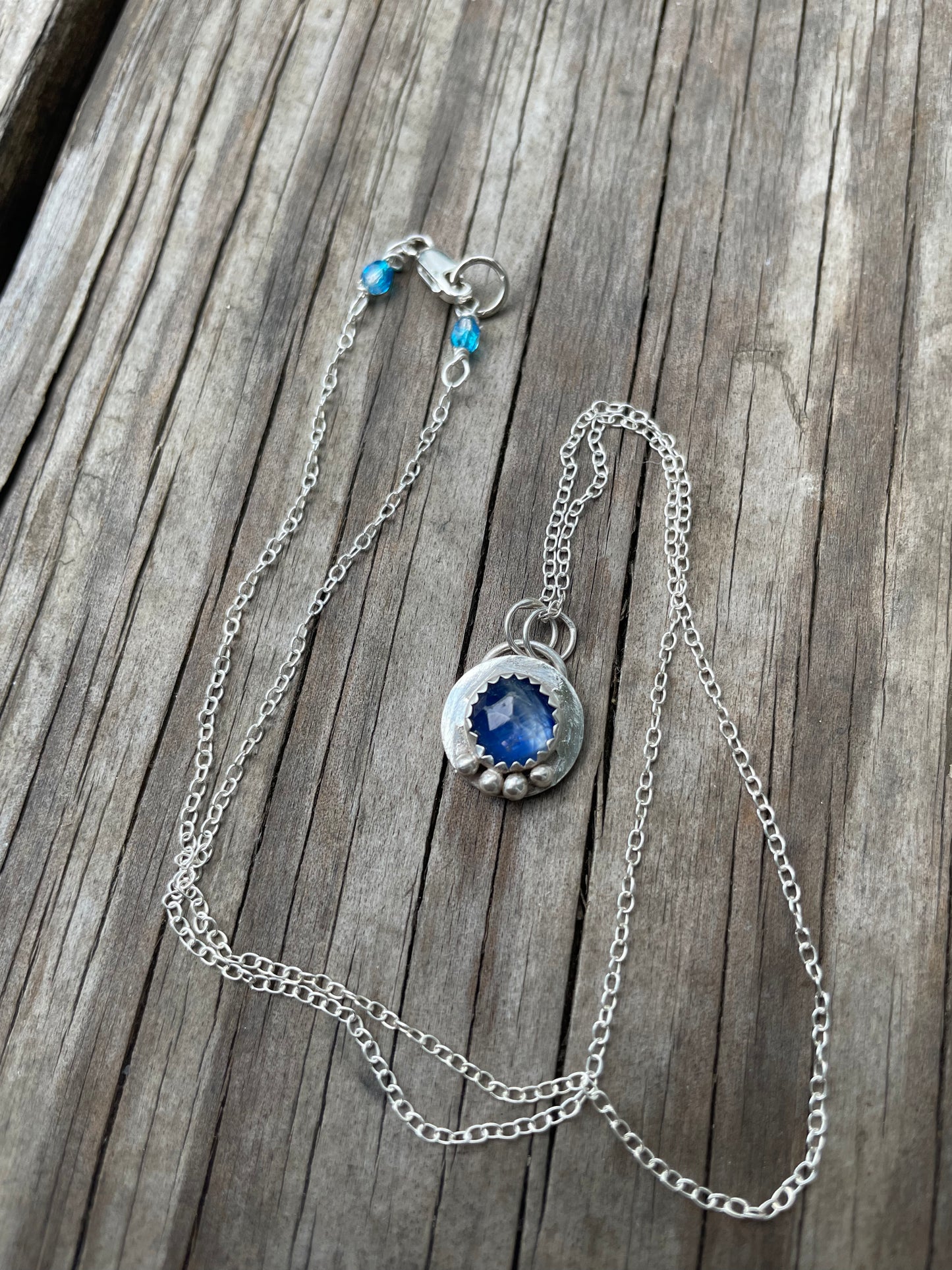 Blue kyanite necklace