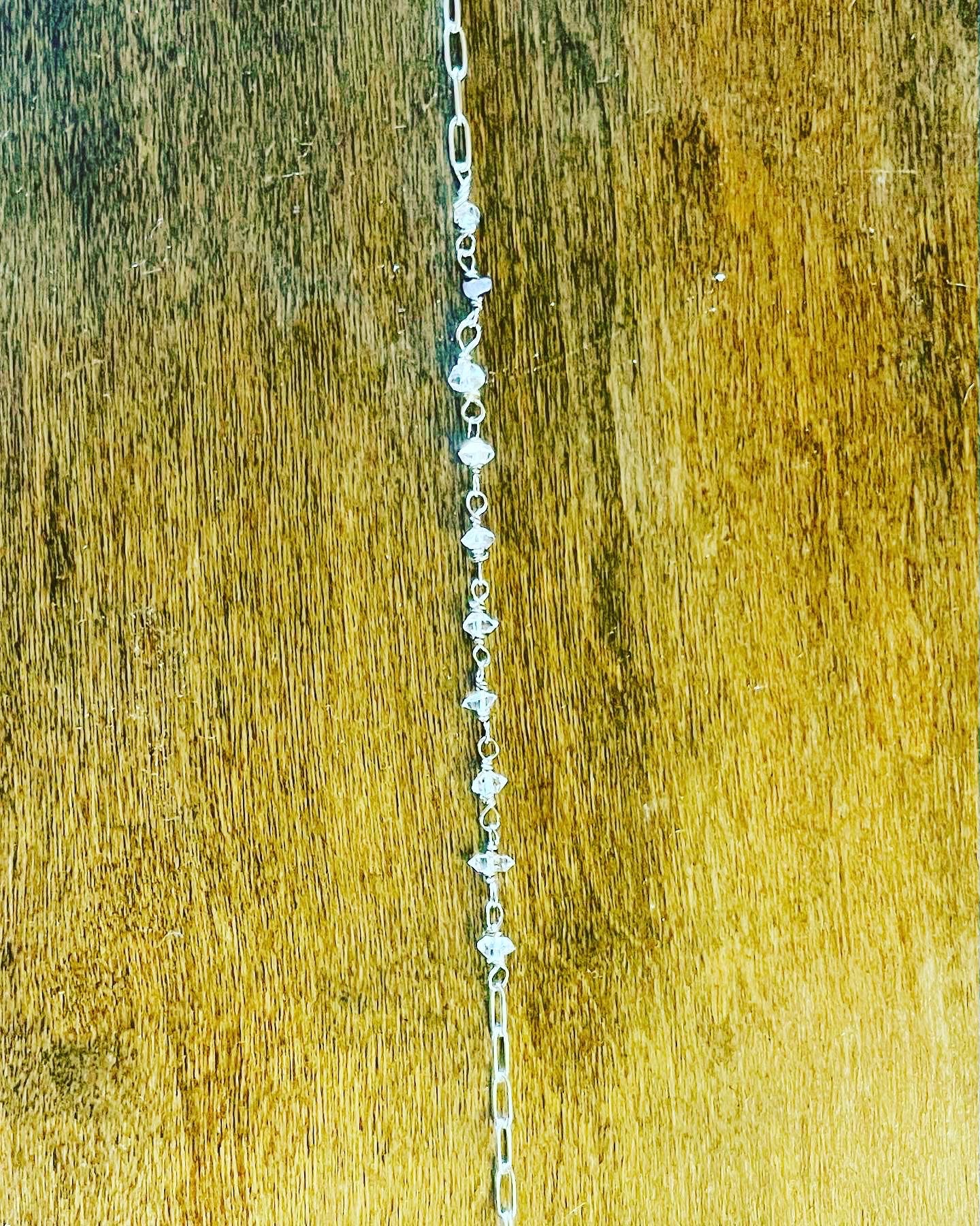 Herkimer diamond paperclip chain
