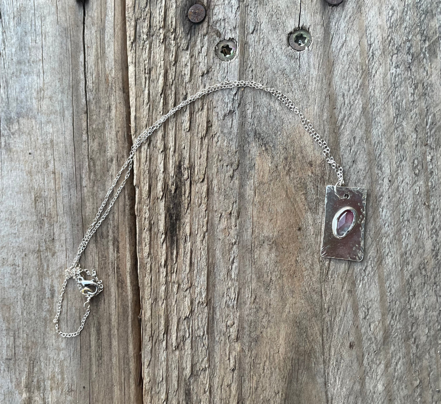 Tourmaline tag necklace
