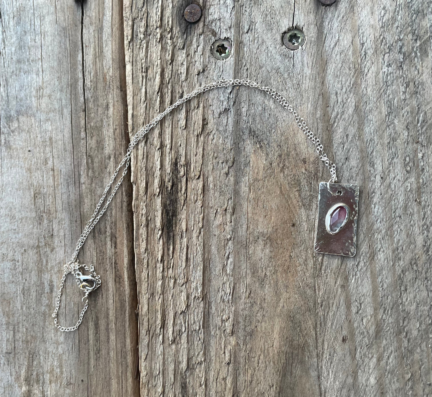 Tourmaline tag necklace