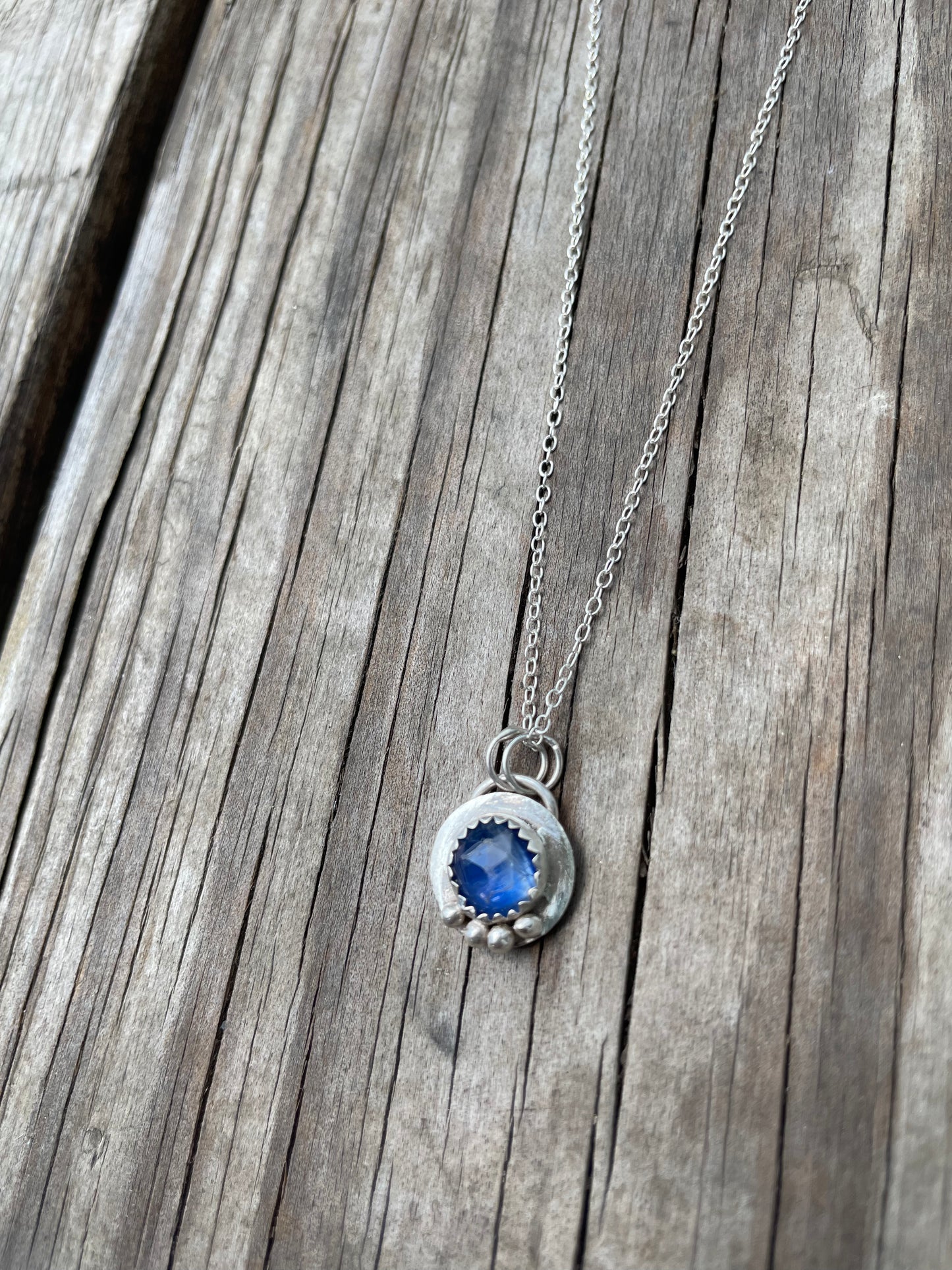 Blue kyanite necklace