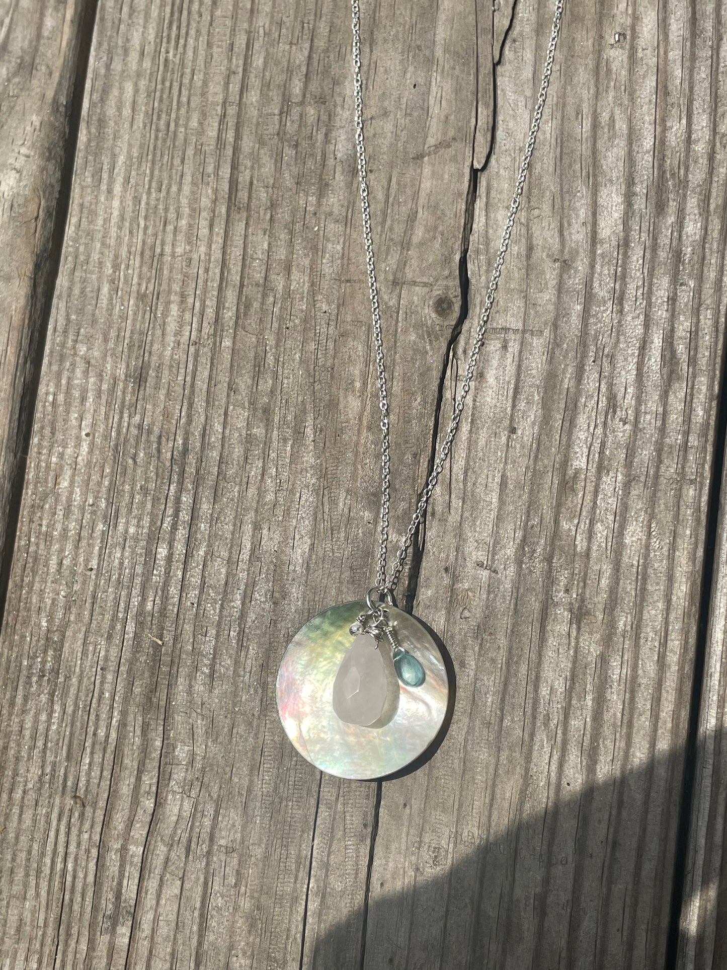 Mother of Pearl, Rose Quartz necklace