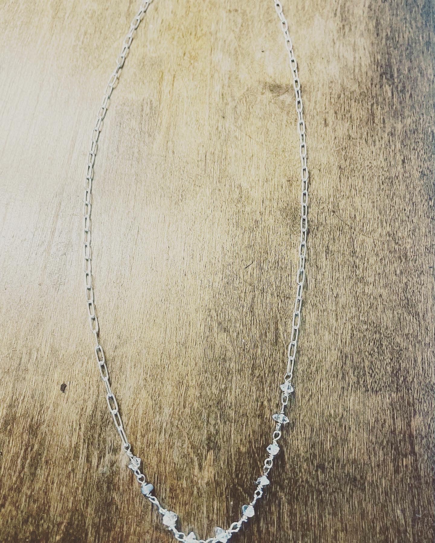 Herkimer diamond paperclip chain