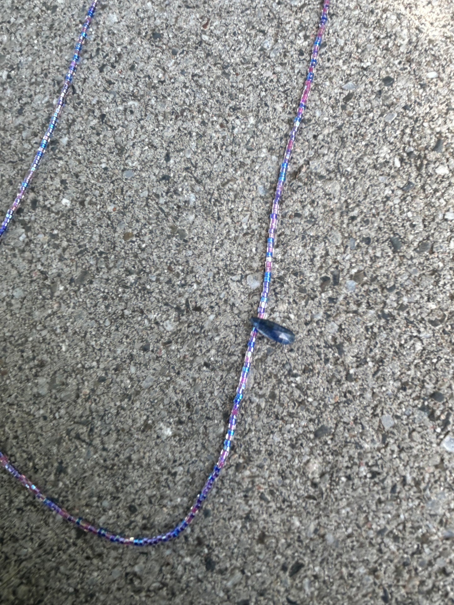 Blue Kyanite beaded necklace