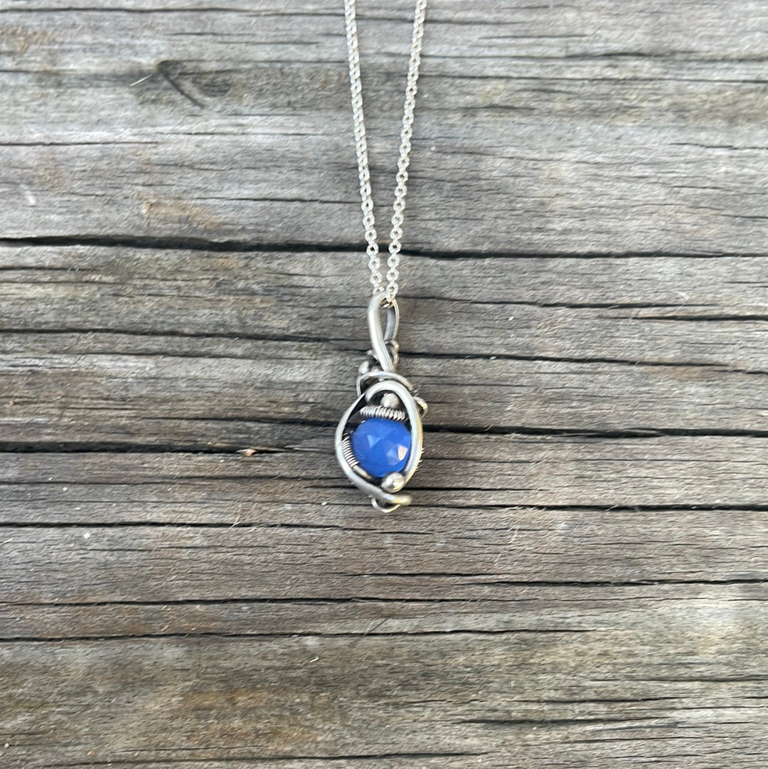 Blue lapis mini wire wrap