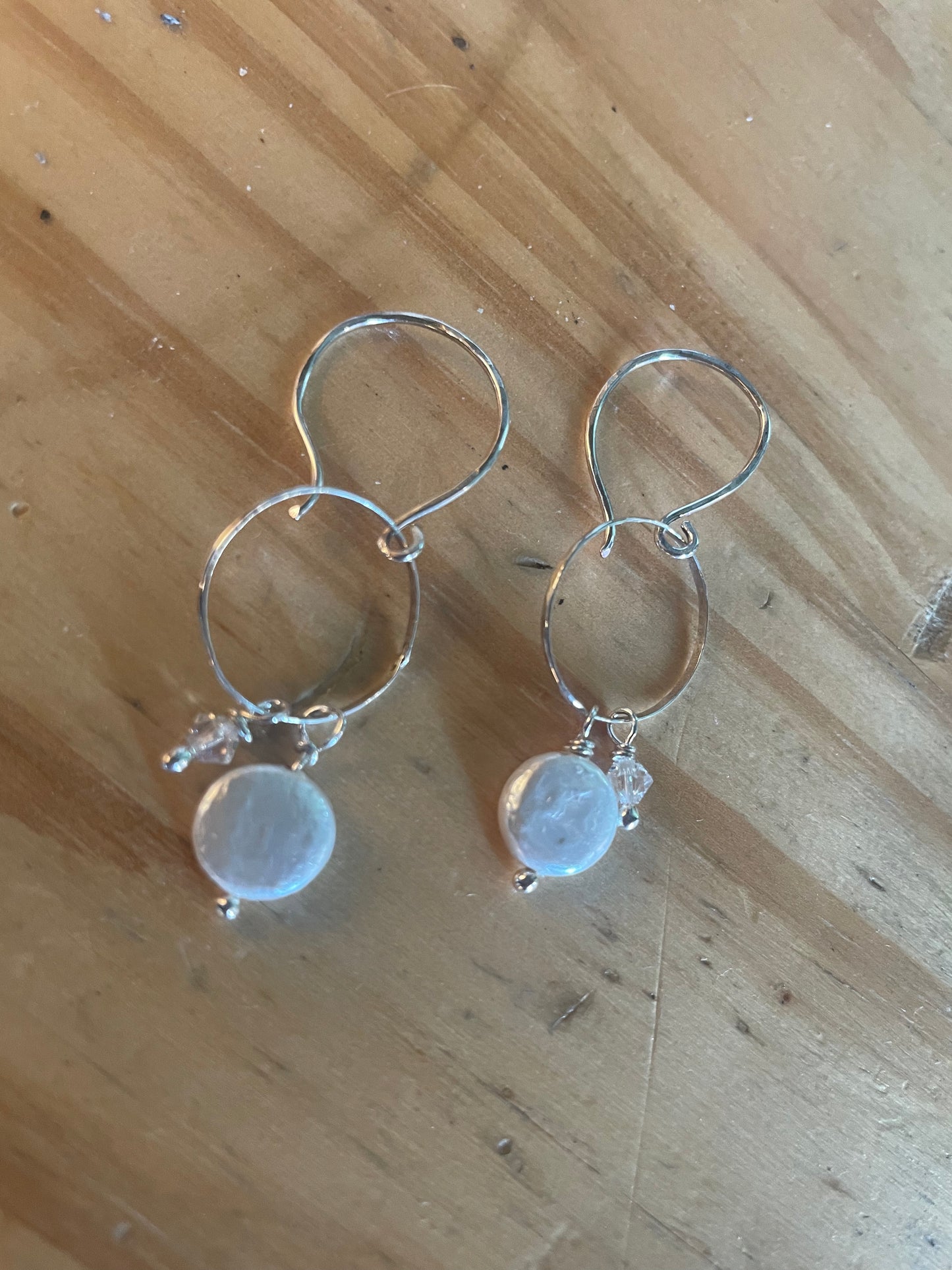 Coin Pearl hoop earrings
