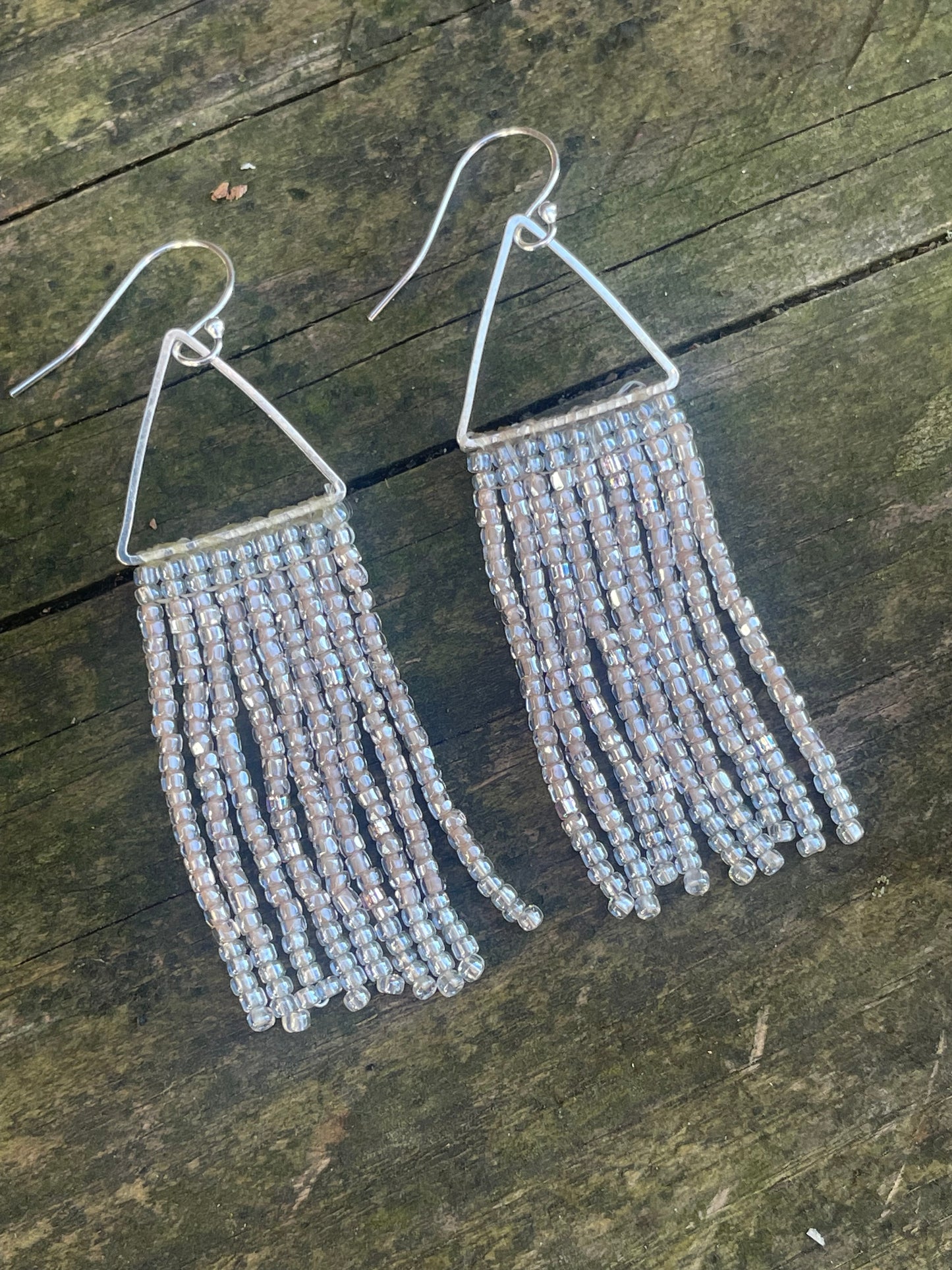 Czech glass fringe beaded earrings