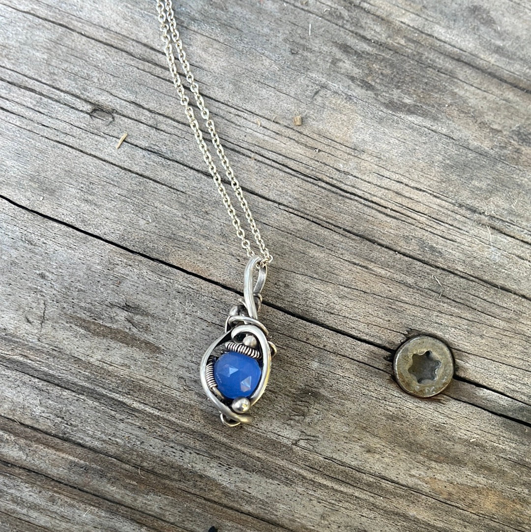 Blue lapis mini wire wrap