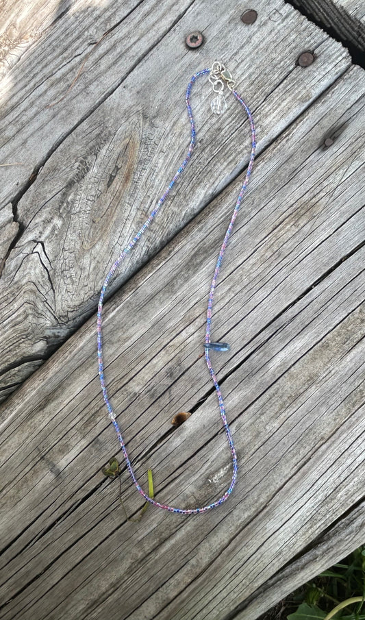 Blue Kyanite beaded necklace